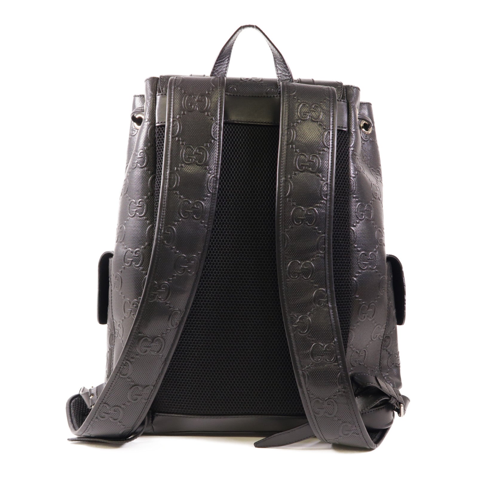 GUCCI 牛皮皮革Jumbo GG Backpack銀扣背包