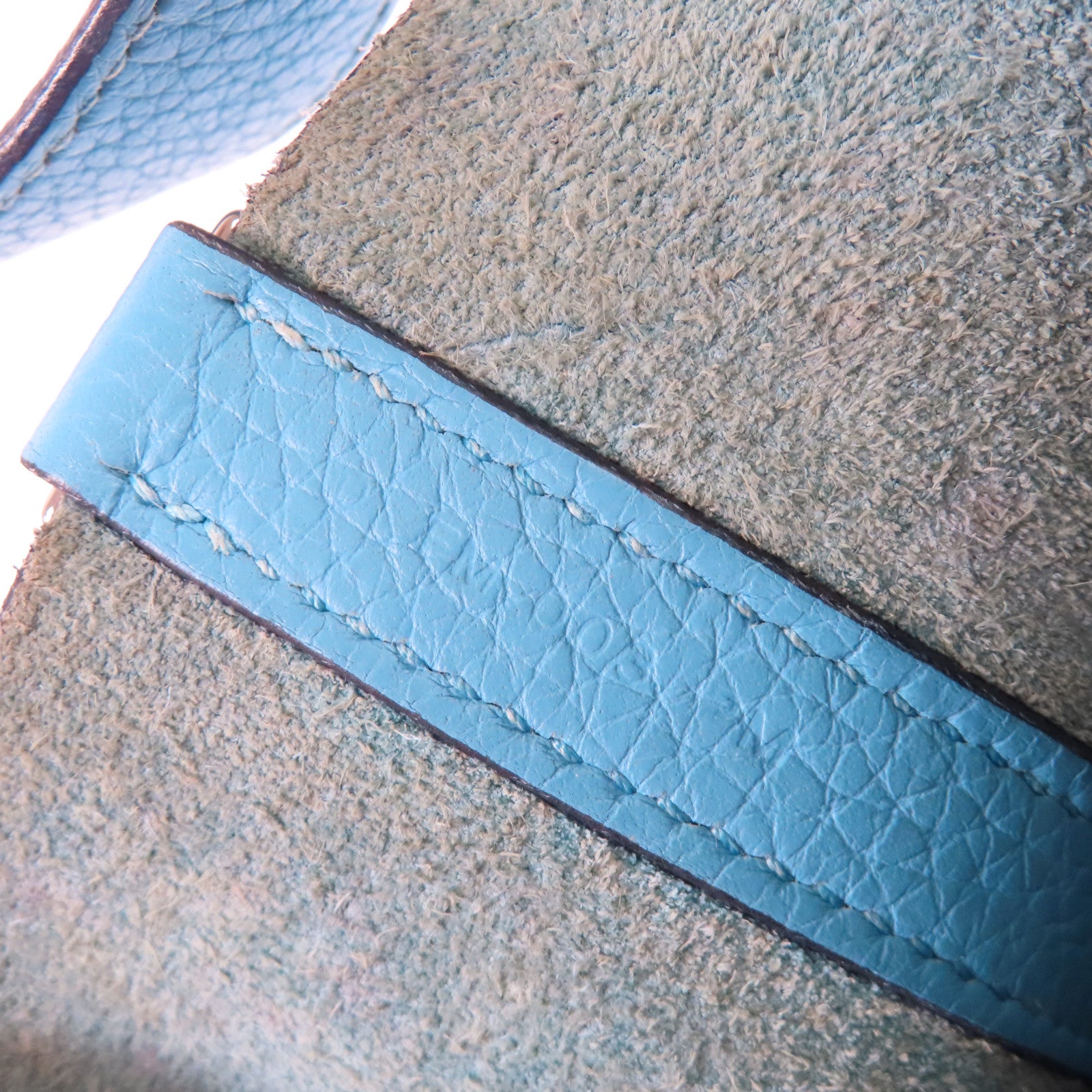 HERMES 【激減優惠】Clemence皮革Picotin MM銀扣手挽袋Bleu Du Nor