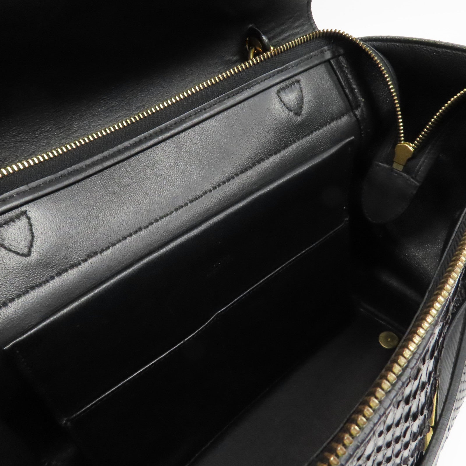 CELINE 【激減優惠】蛇皮皮革Belt Bag金扣手挽肩背兩用袋黑色