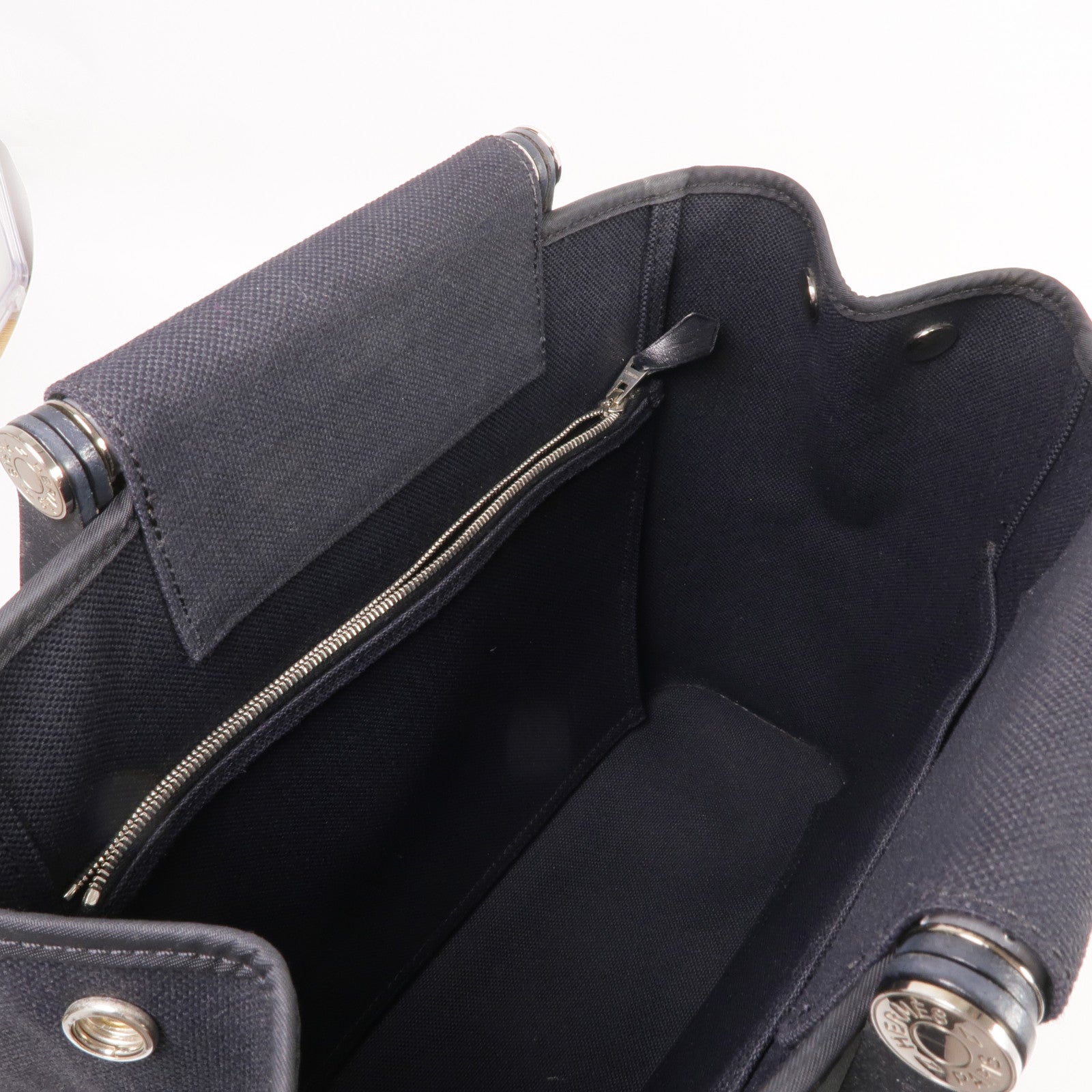 HERMES 帆布Cabag Pm銀扣手挽肩背兩用袋Noir