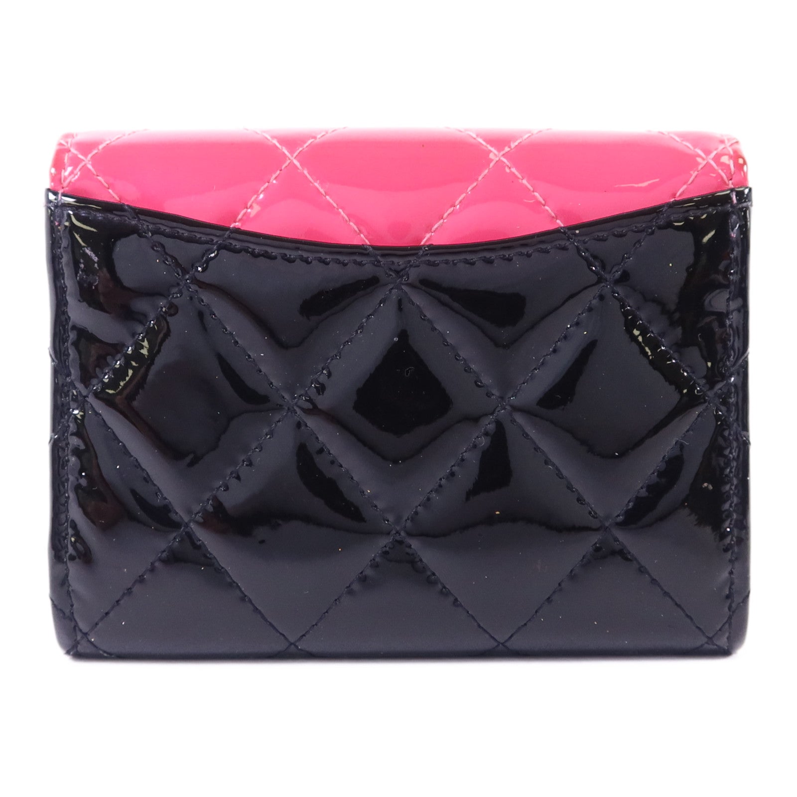 CHANEL 漆皮皮革Card Case銀扣卡片套