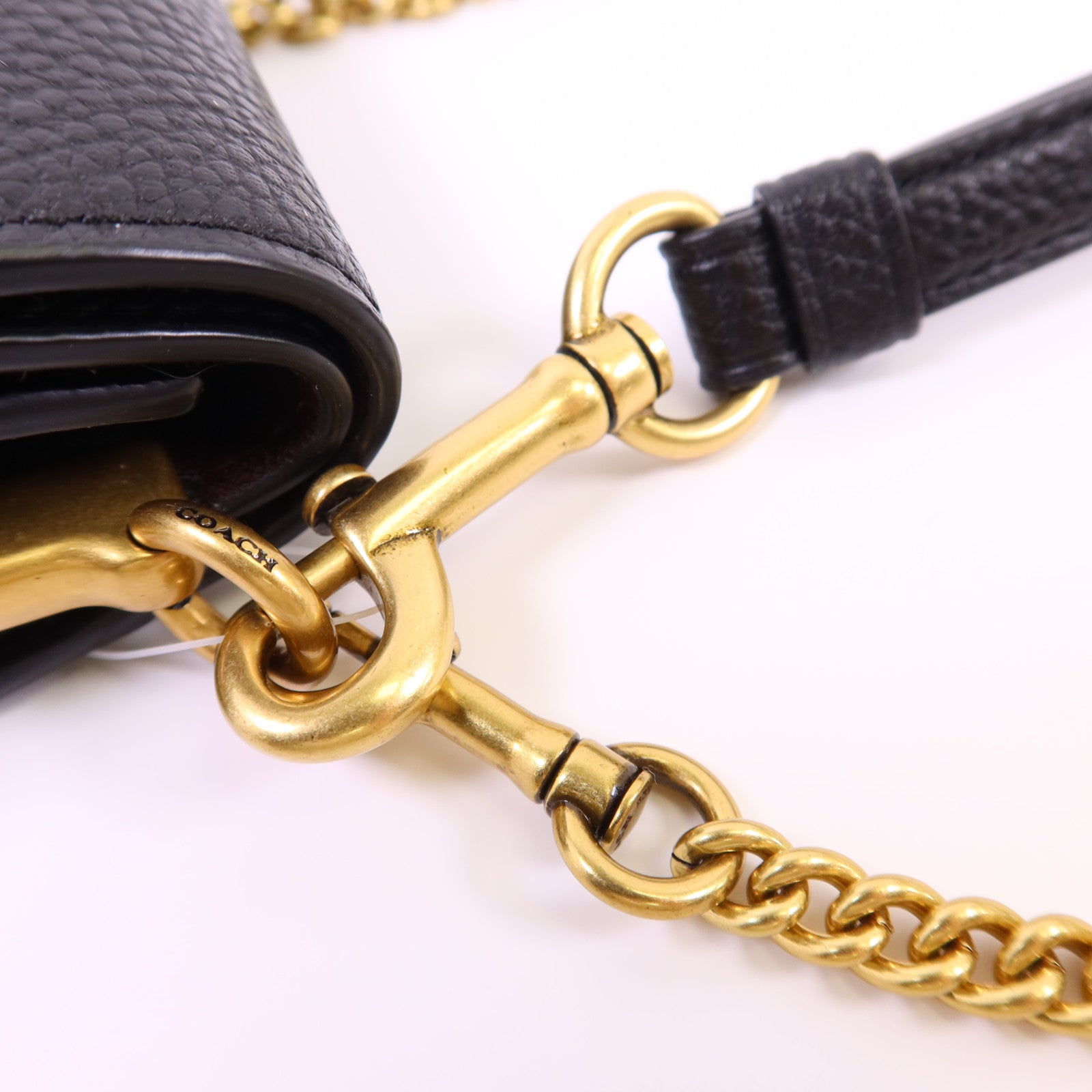 COACH 牛皮皮革2 Way Shoulder Bag金扣手挽肩背兩用袋