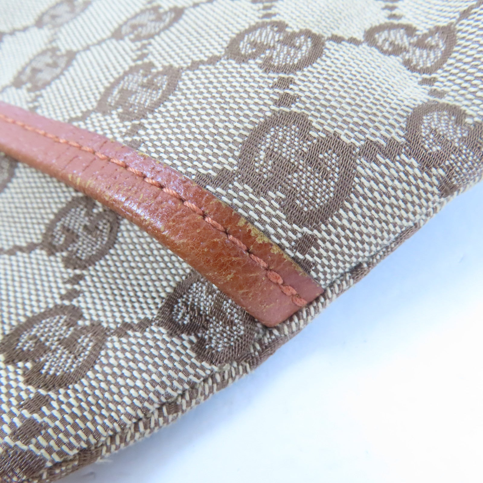 GUCCI 帆布Shoulder Bag銀扣肩背袋啡色