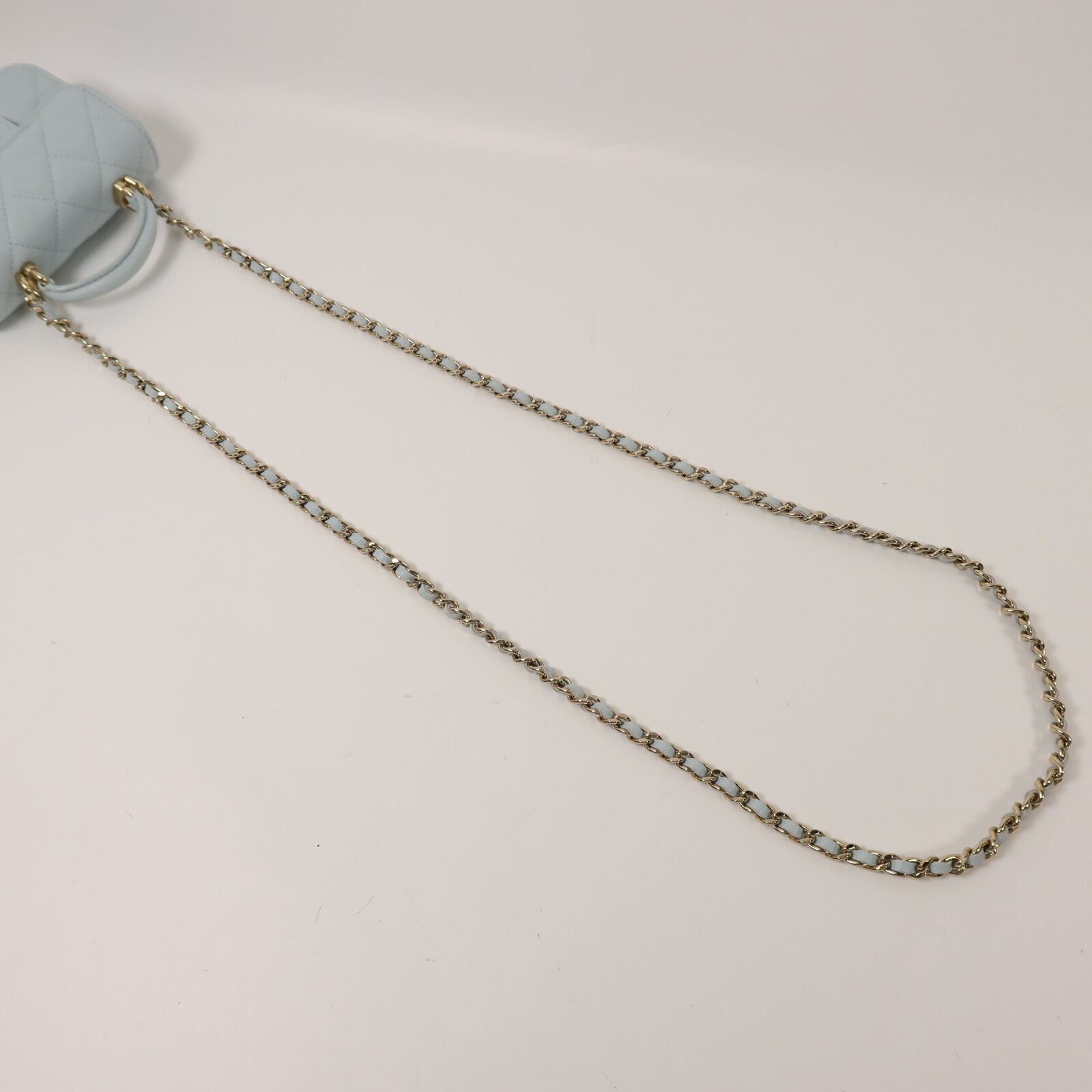 CHANEL 羊皮皮革Top Handle Flap金扣鏈帶手挽肩背兩用袋