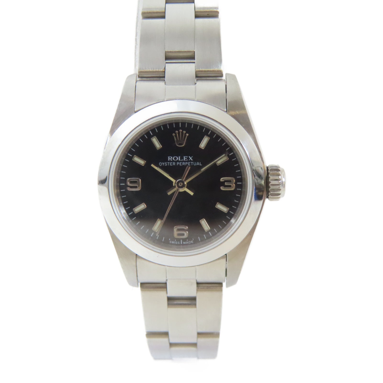 ROLEX Oyster Perpetual不鏽鋼手錶自動機芯黑色#17.5cm