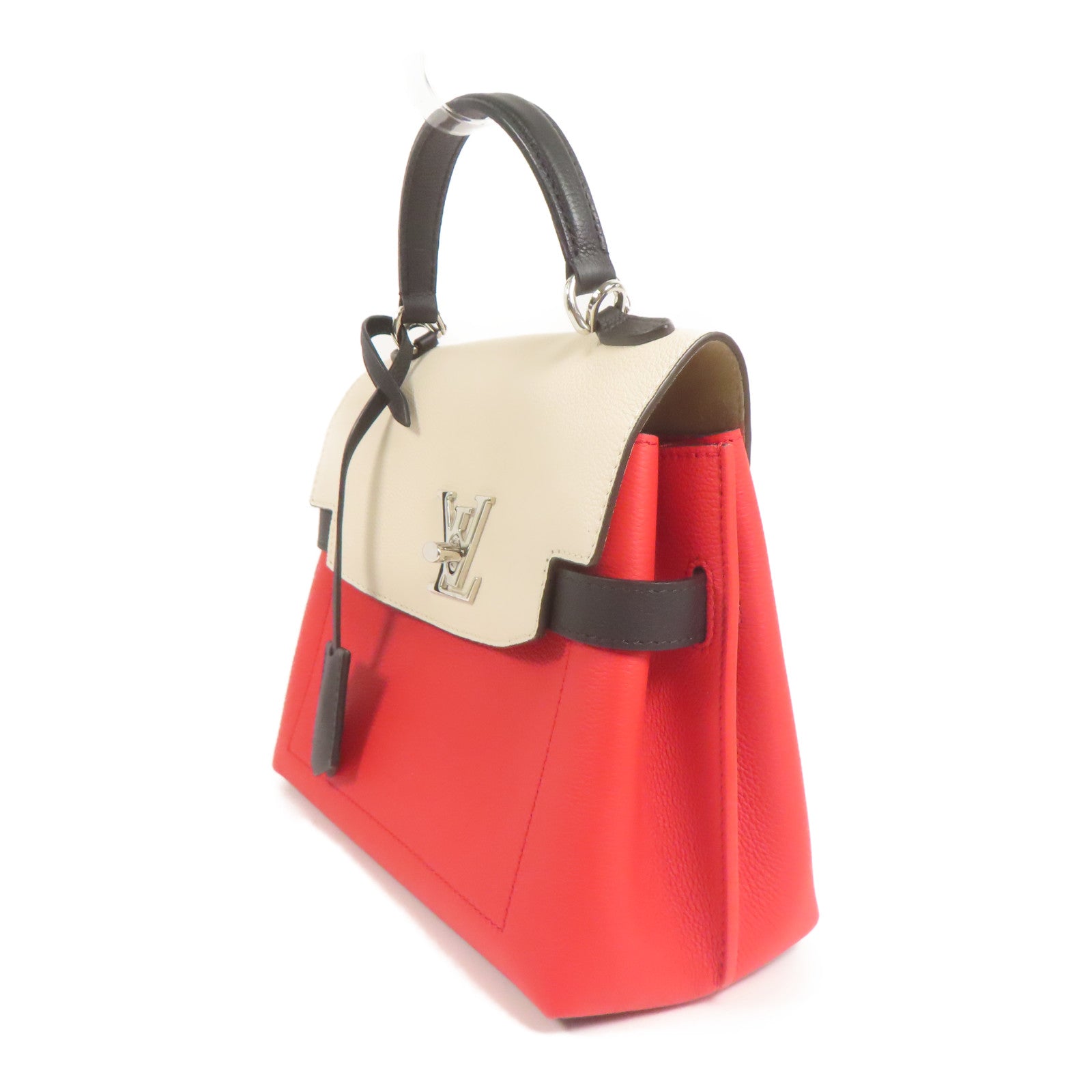 LOUIS VUITTON 牛皮皮革Lockme Ever BB銀扣手挽肩背兩用袋