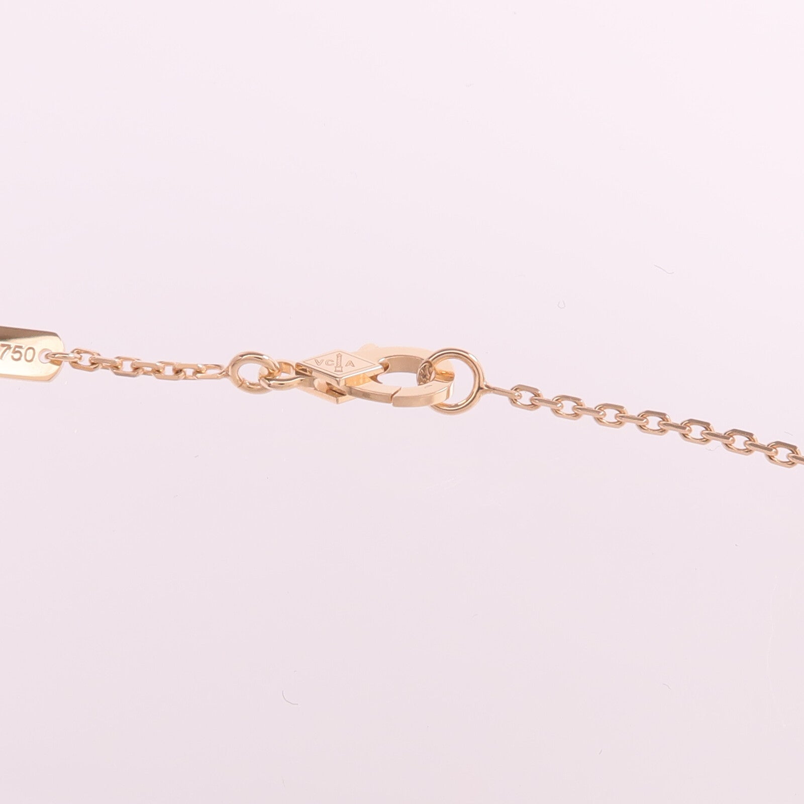 Van Cleef & Arpels 18K玫瑰金Vintage Alhambra Pendant珍珠母貝/鑽石項鍊