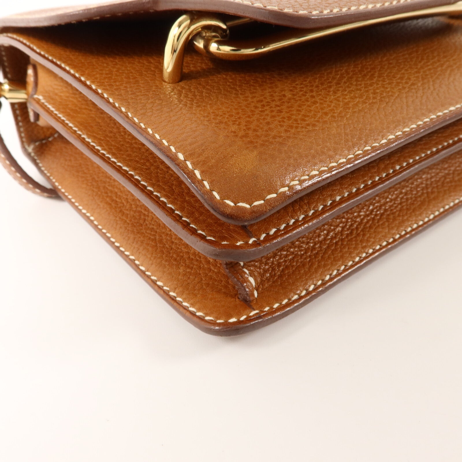 HERMES Barenia皮革Mini Roulis肩背袋Gold