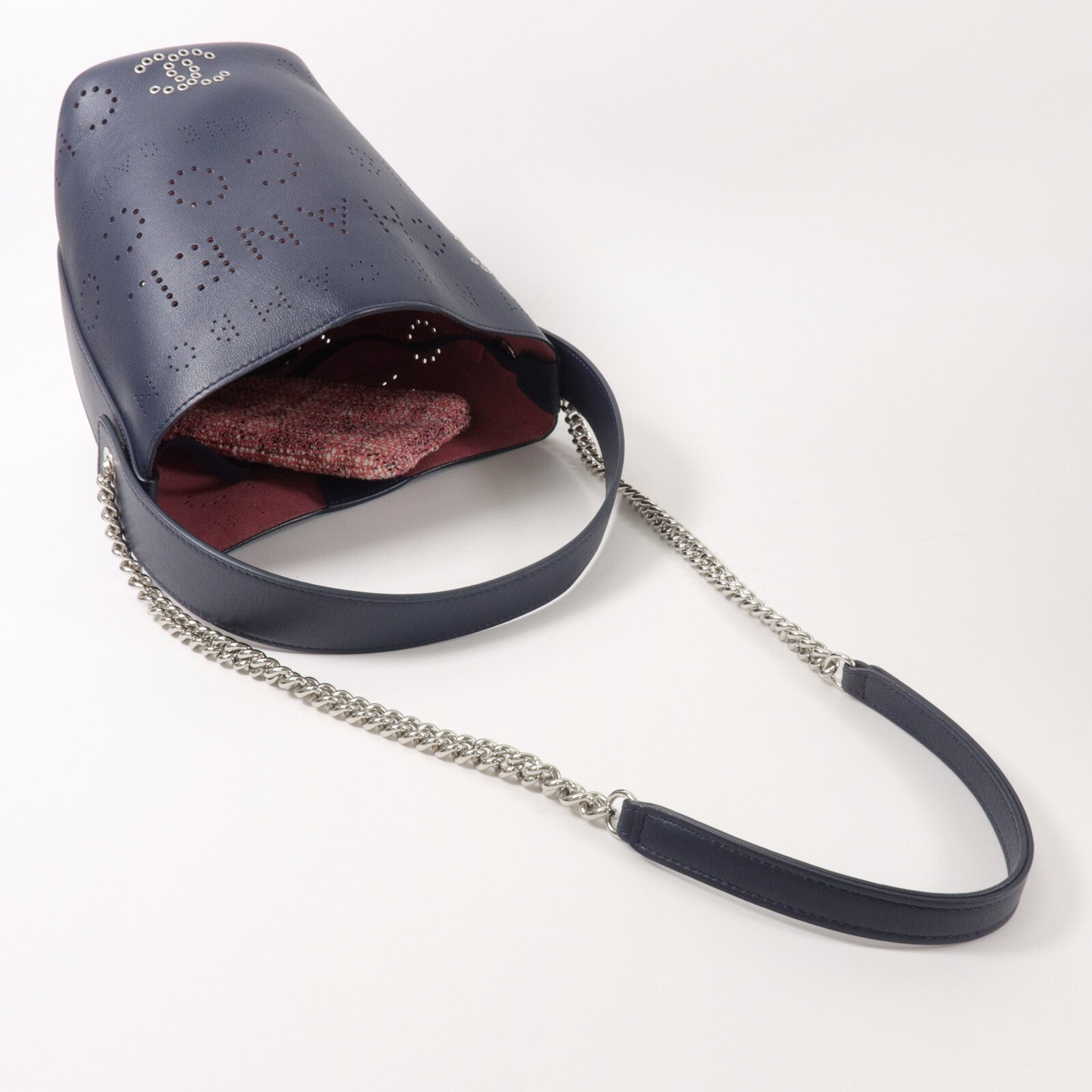 CHANEL 牛皮皮革/Tweed Piercing Light Bucket Bag鏈帶肩背袋