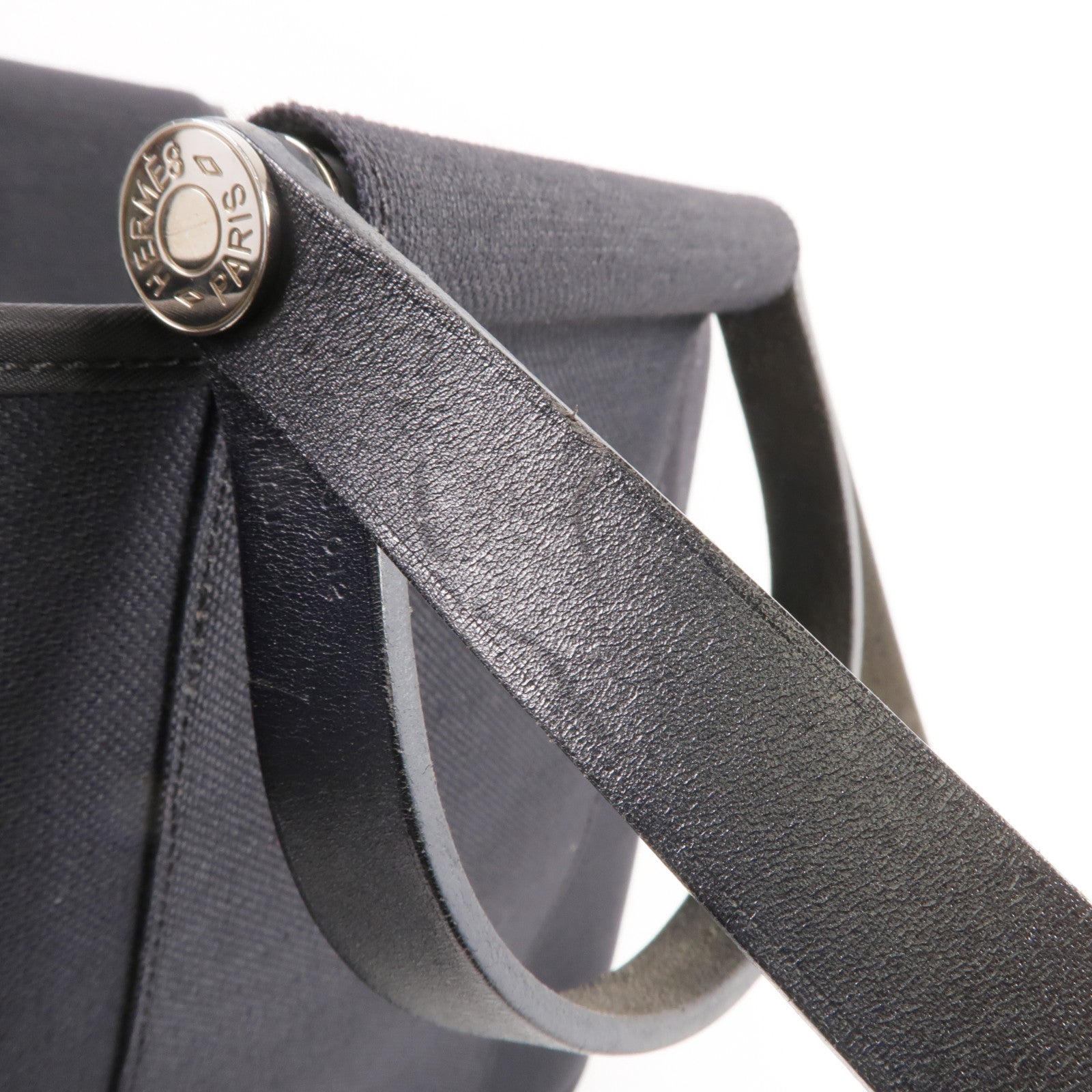 HERMES 帆布Cabag Pm銀扣手挽肩背兩用袋Noir