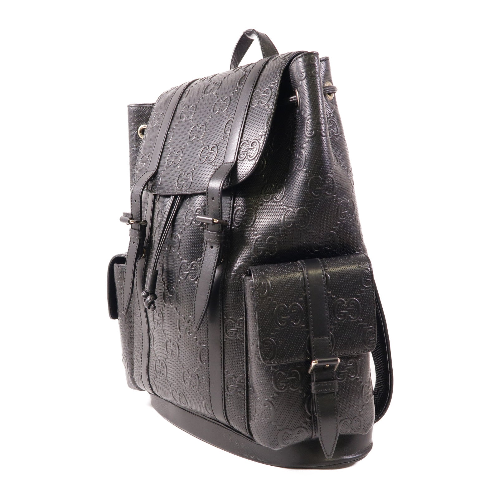 GUCCI 牛皮皮革Jumbo GG Backpack銀扣背包
