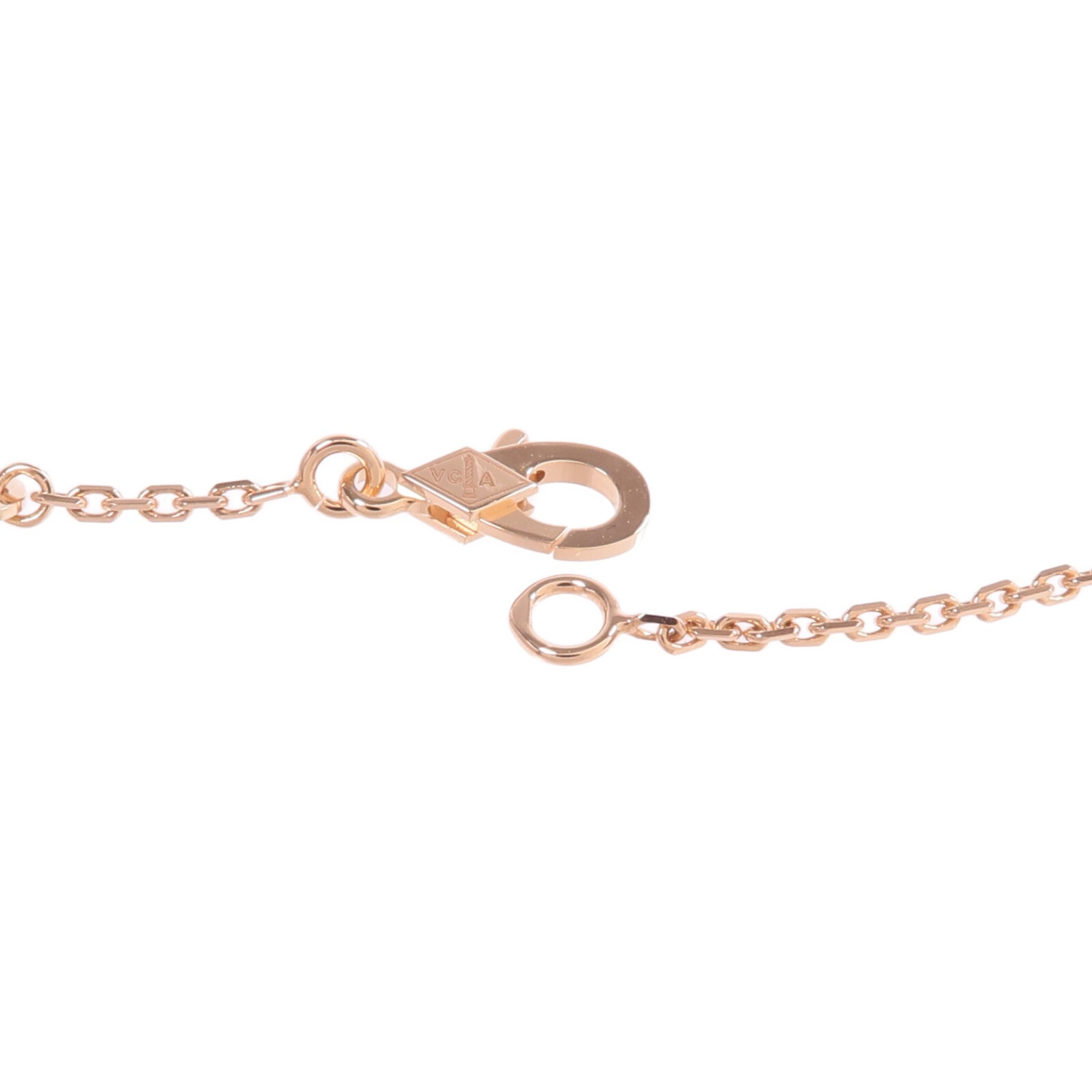 Van Cleef & Arpels 18K玫瑰金Vintage Alhambra Pendant珍珠母貝/鑽石項鍊