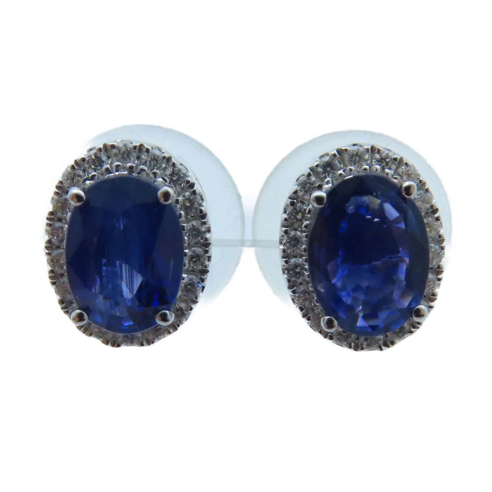 JEWELRY 18K白金 Blue Sapphire Earrings 0.75ct藍寶石/0.81ct鑽石耳環