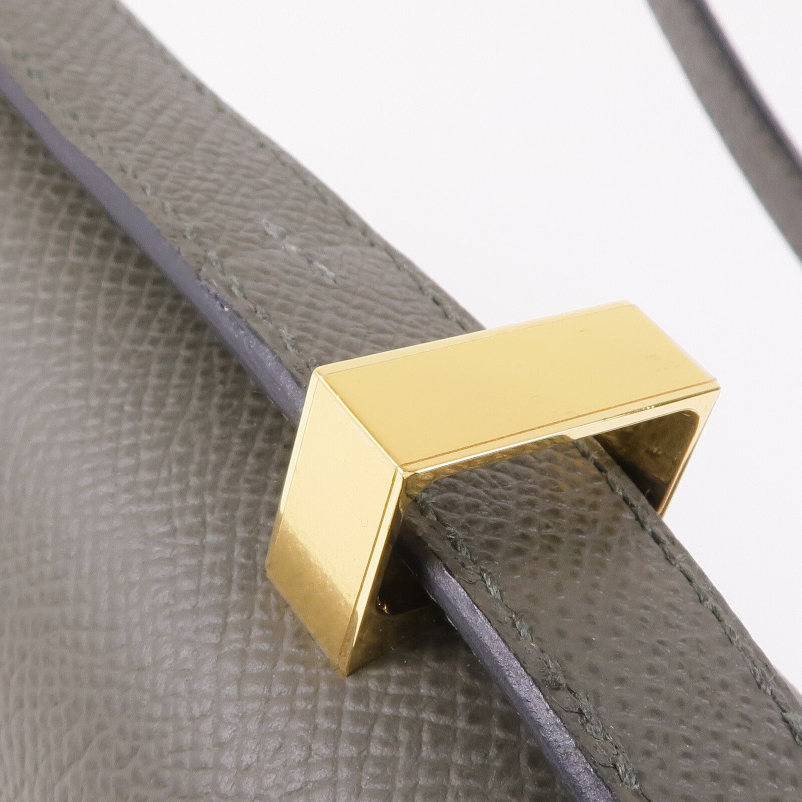 HERMES Epsom皮革Constance 24金扣肩背袋Vert De Gris