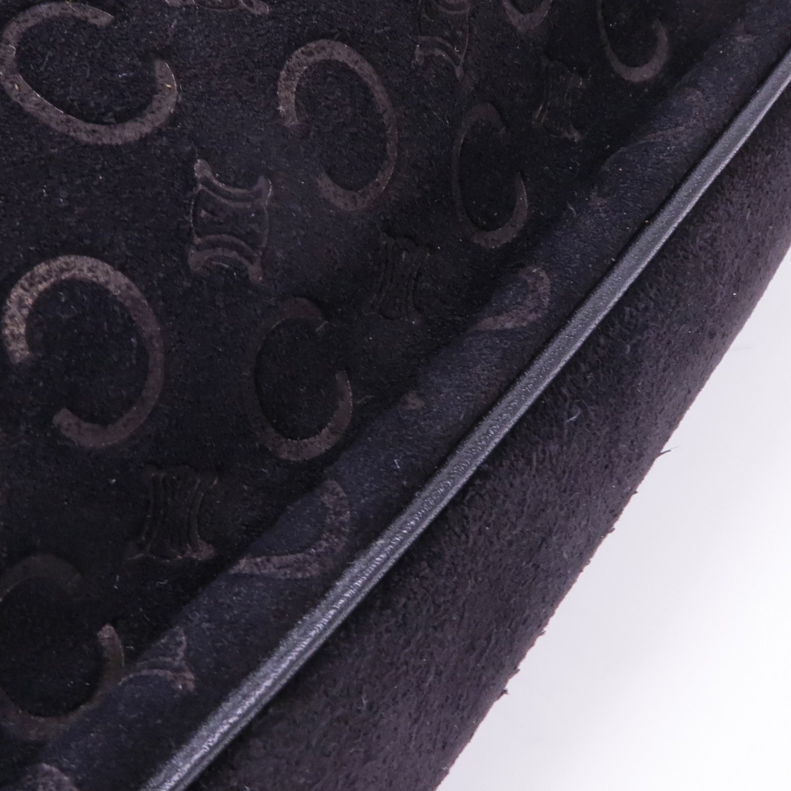 CELINE 麂皮皮革Shoulder Bag銀扣肩背袋