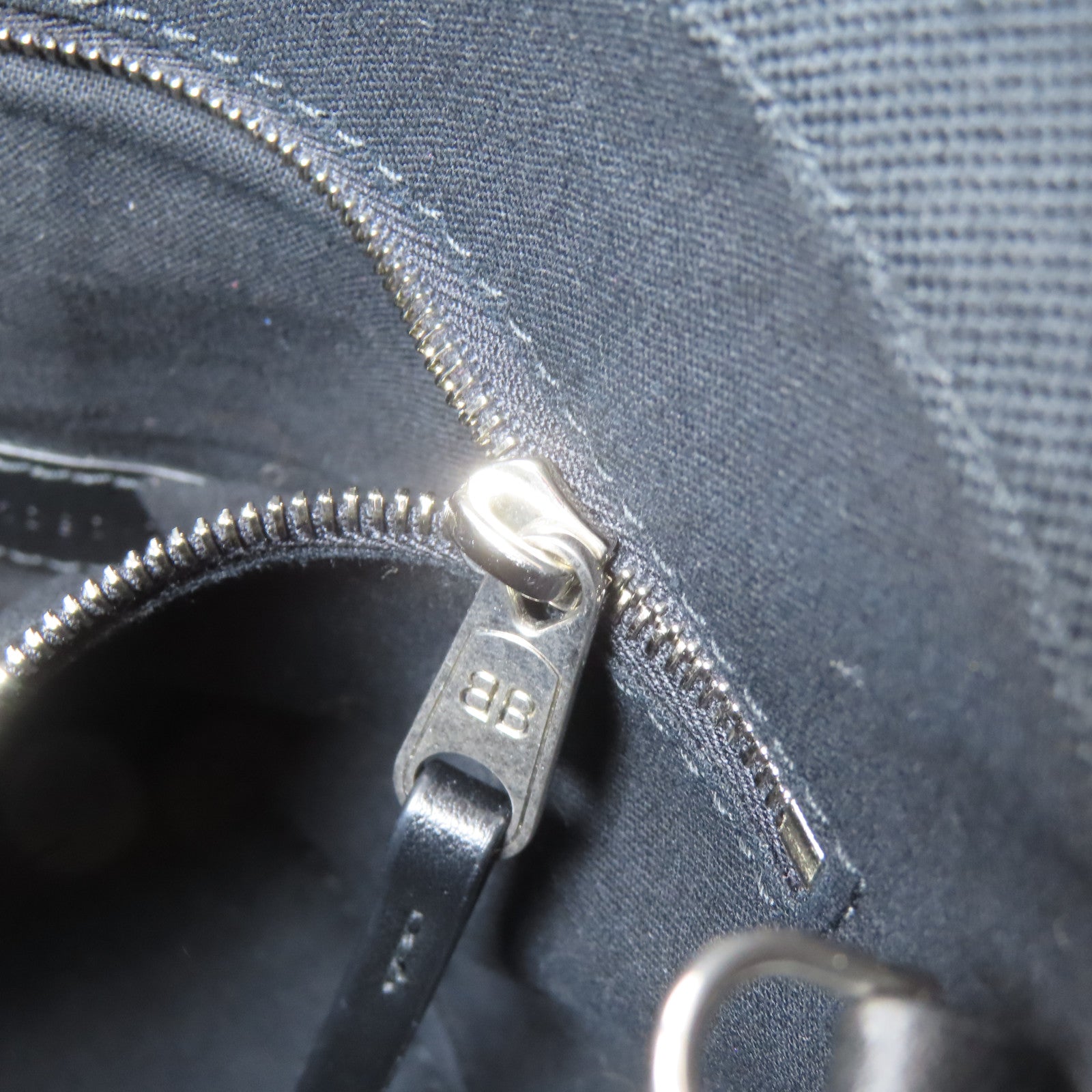 BALENCIAGA 帆布Wave Tote XS銀扣手挽肩背兩用袋黑色