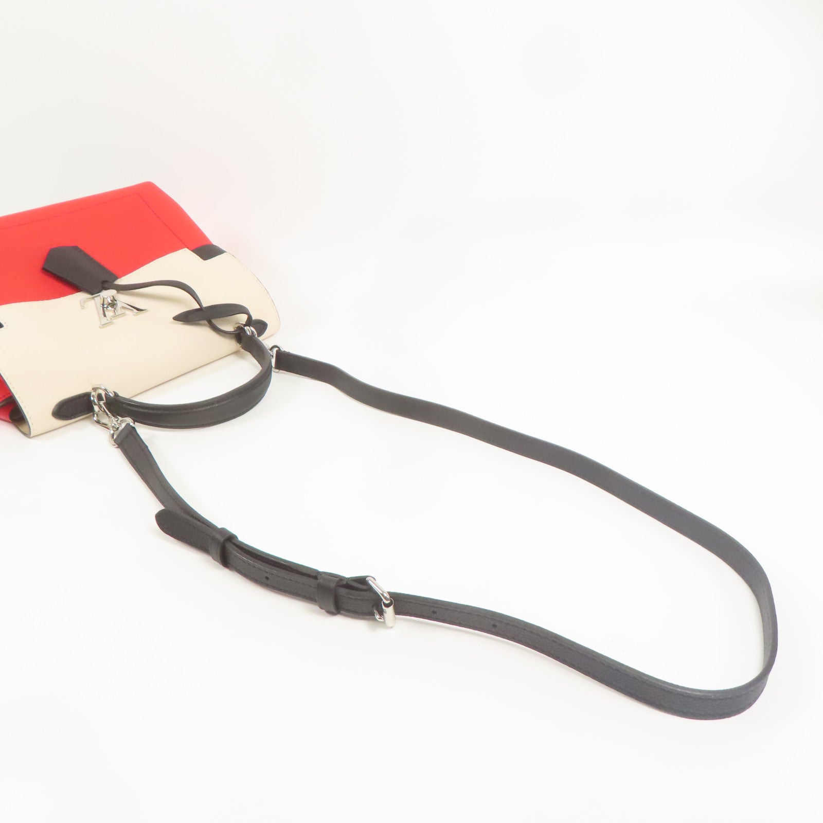 LOUIS VUITTON 牛皮皮革Lockme Ever BB銀扣手挽肩背兩用袋