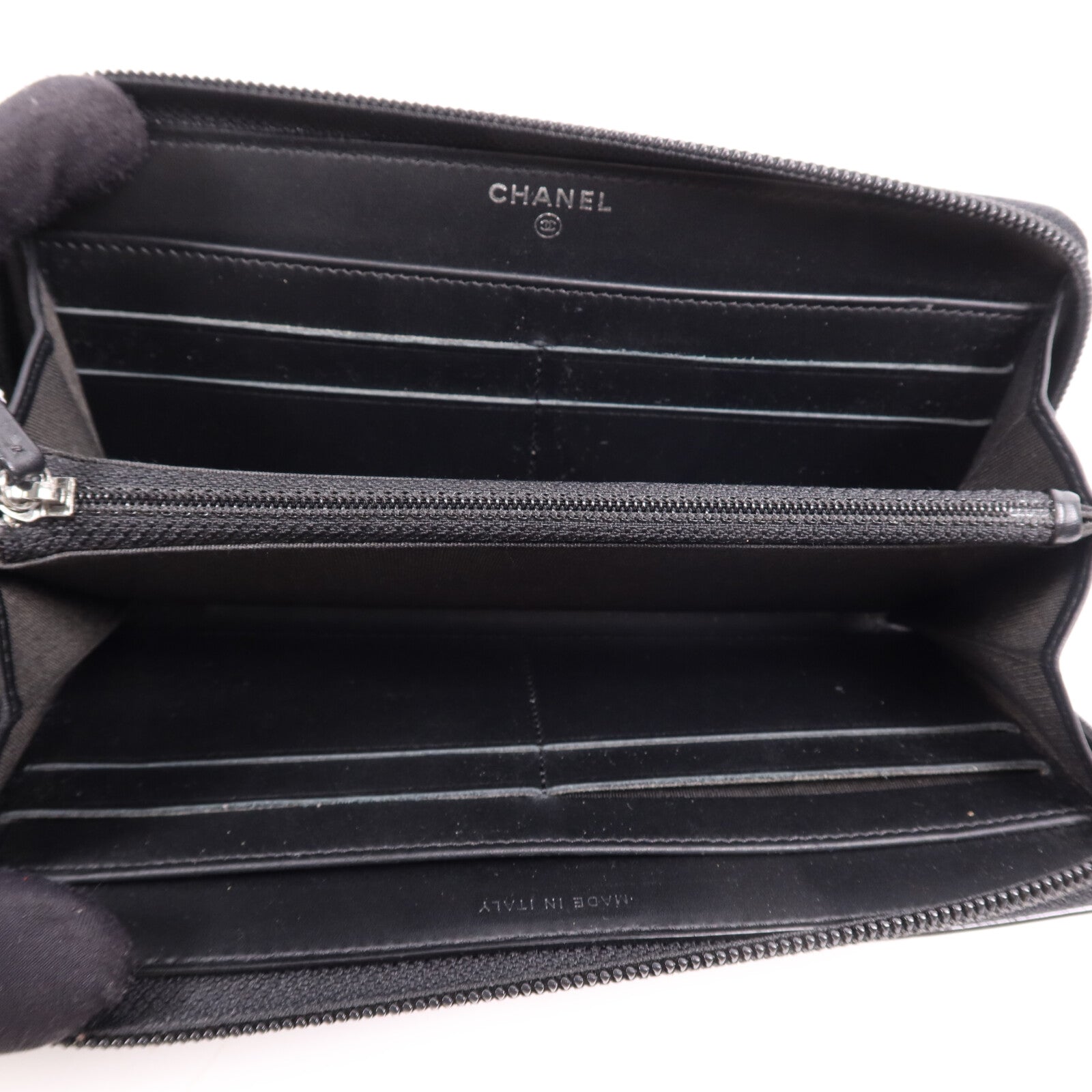 CHANEL 漆皮皮革Long Wallet銀扣長錢包