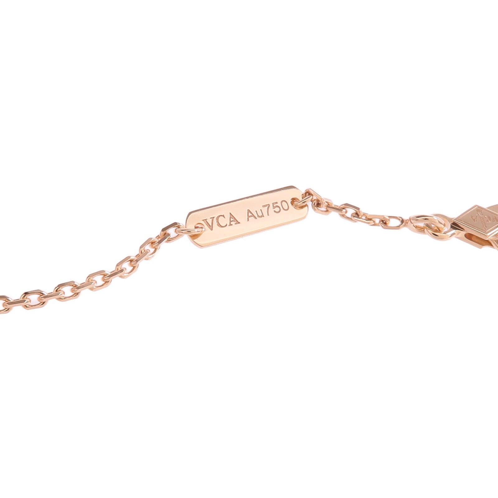 Van Cleef & Arpels 18K玫瑰金Vintage Alhambra Pendant珍珠母貝/鑽石項鍊