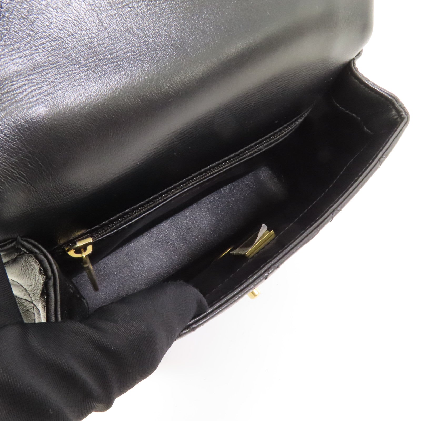 CHANEL 牛皮皮革Top Handle金扣手挽肩背兩用袋