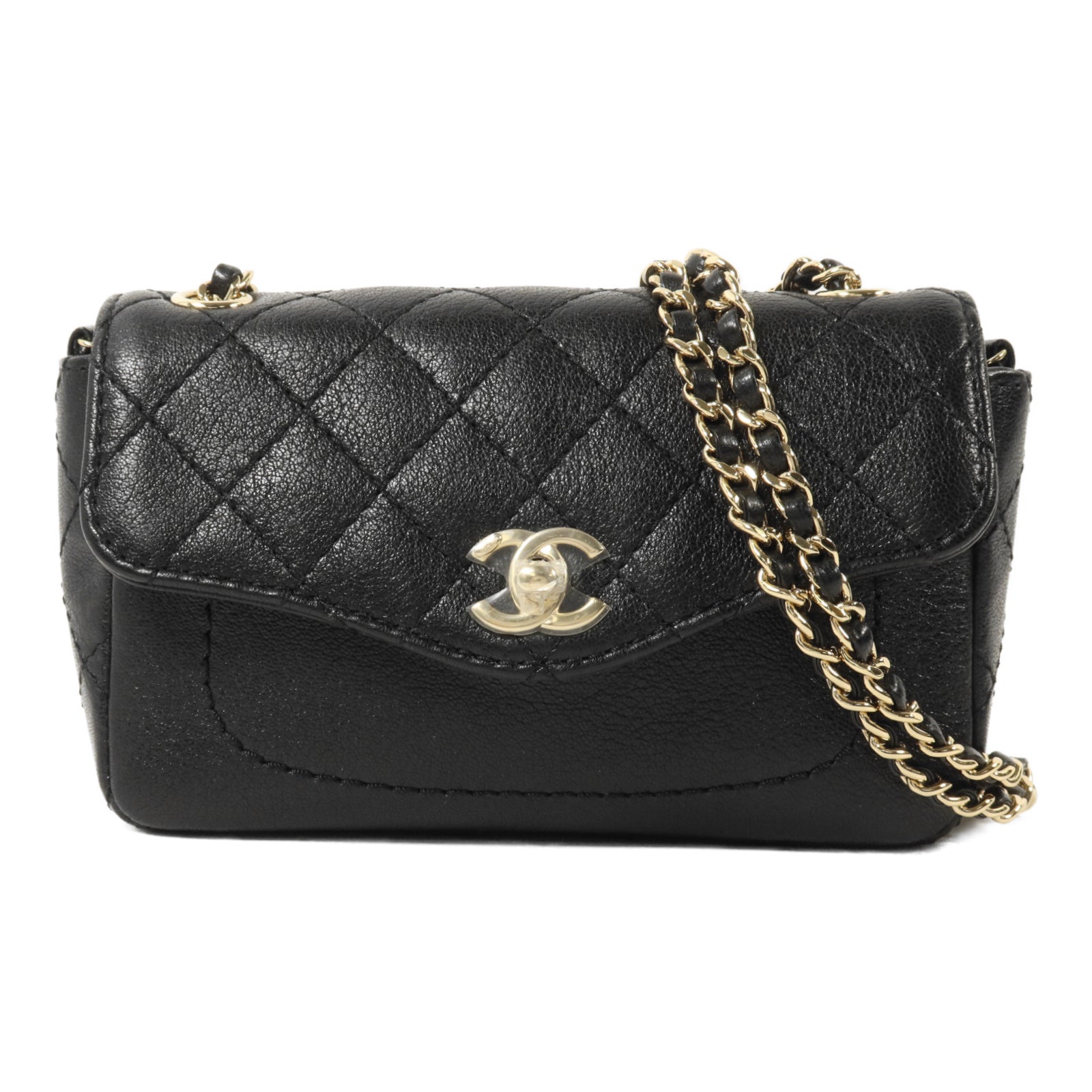 CHANEL 牛皮皮革Chain Shoulder鏈帶肩背袋