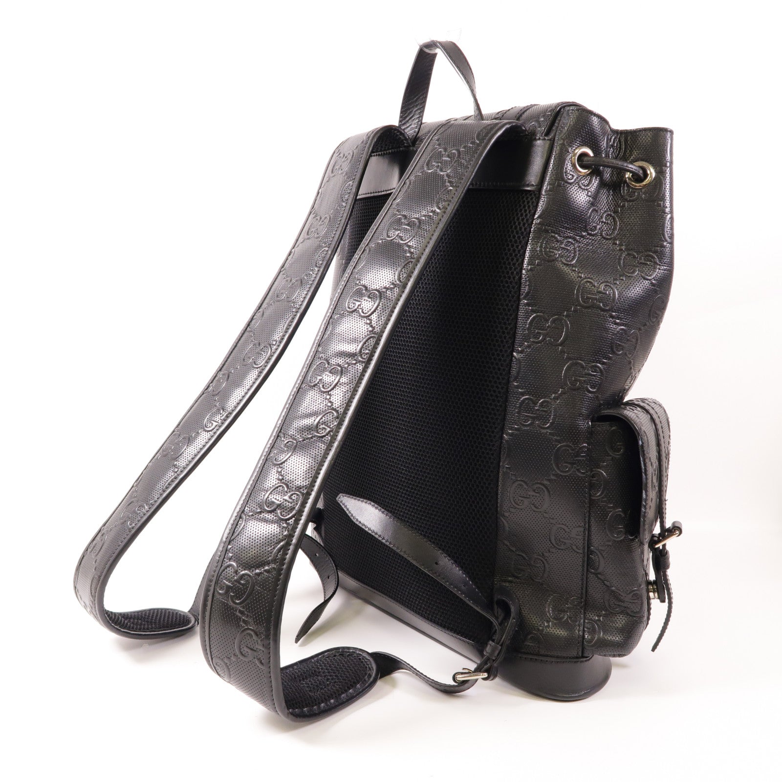 GUCCI 牛皮皮革Jumbo GG Backpack銀扣背包