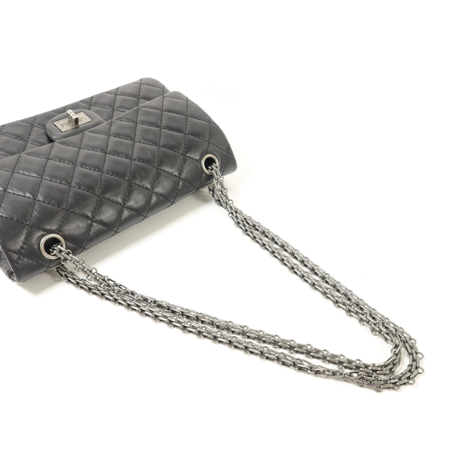 CHANEL 牛皮皮革2.55 Small鏈帶手挽肩背兩用袋