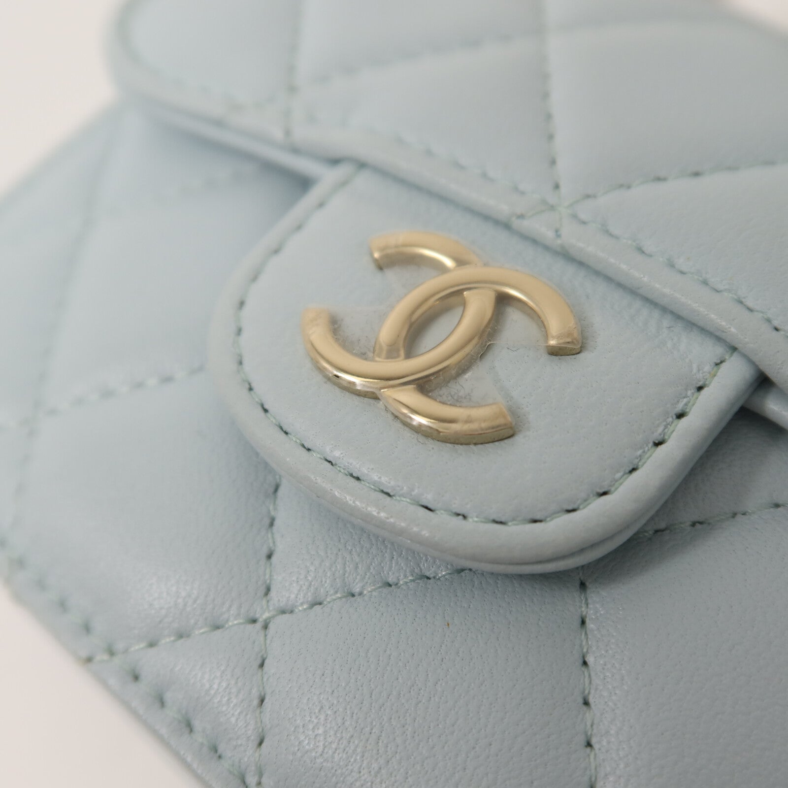 CHANEL 羊皮皮革Top Handle Flap金扣鏈帶手挽肩背兩用袋