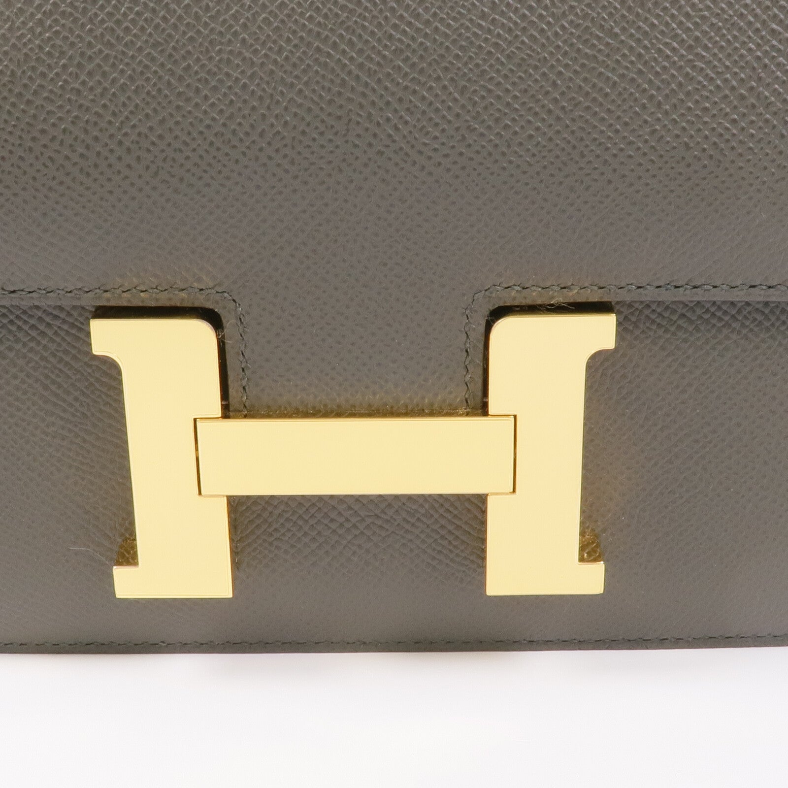 HERMES Epsom皮革Constance 24金扣肩背袋Vert De Gris