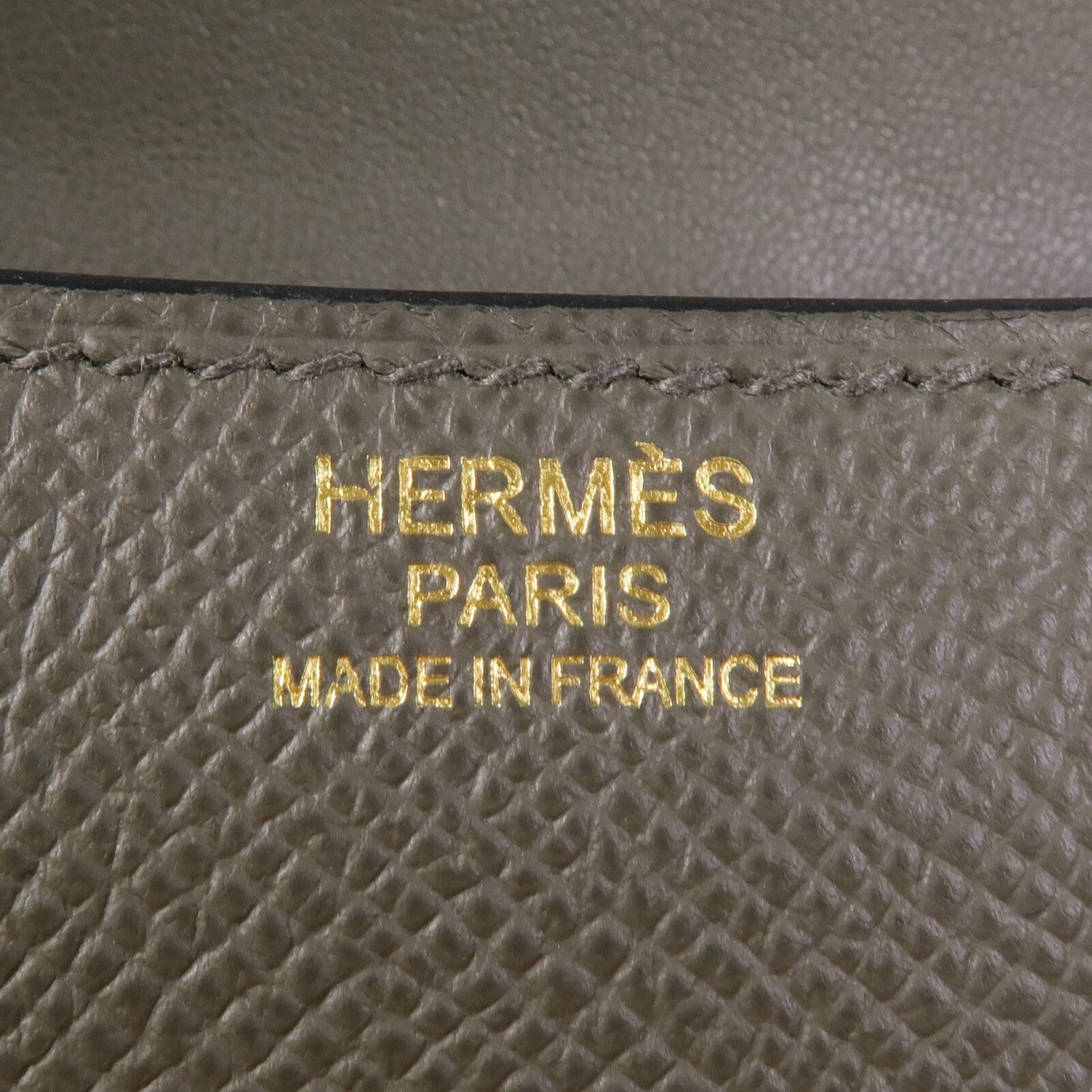 HERMES Epsom皮革Constance 24金扣肩背袋Vert De Gris