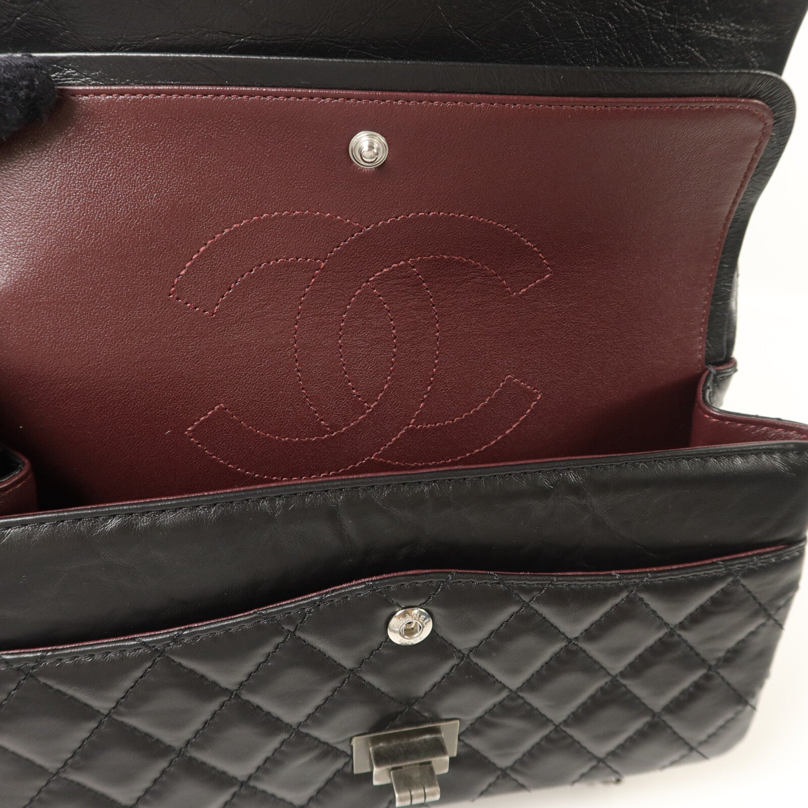 CHANEL 牛皮皮革2.55 Small鏈帶手挽肩背兩用袋