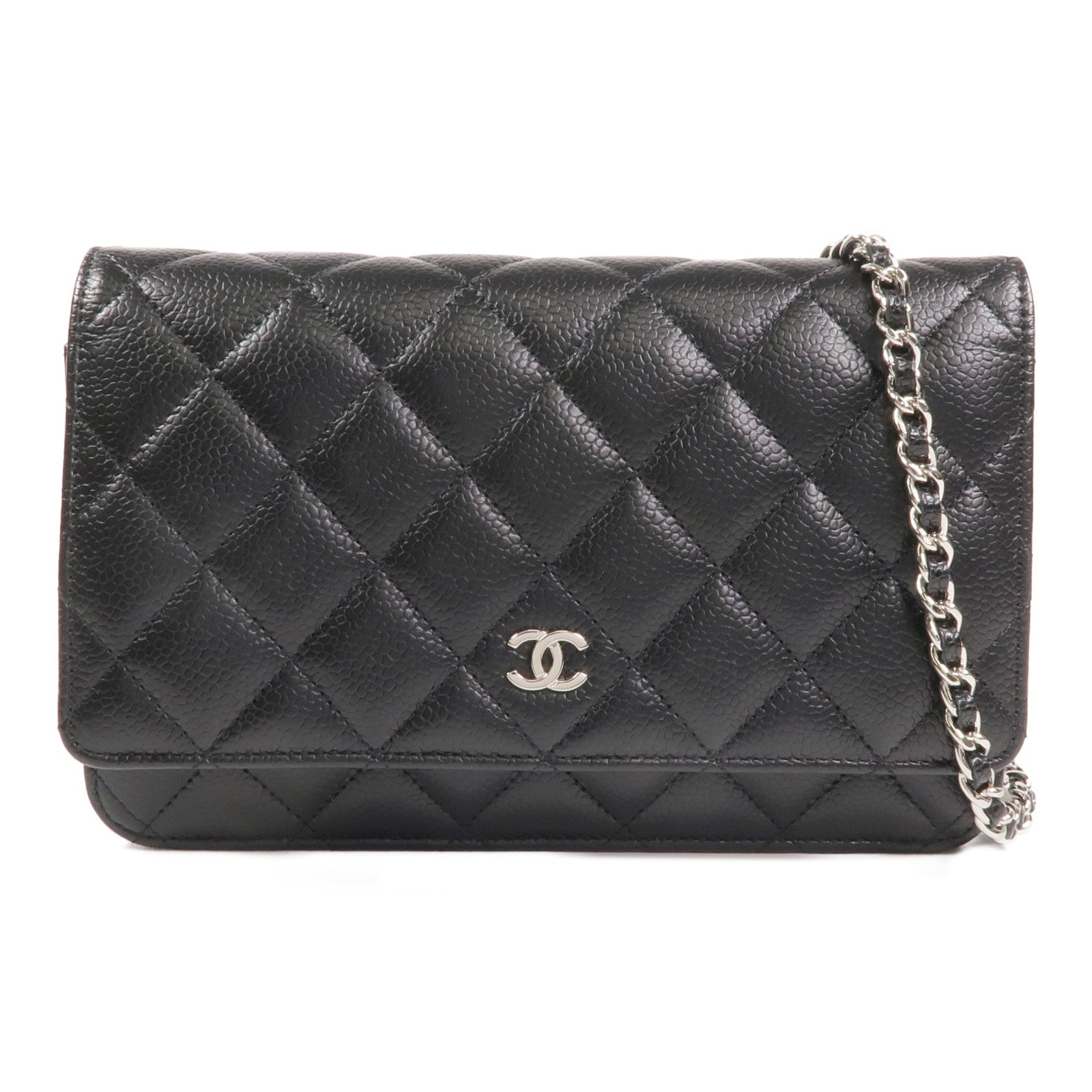 CHANEL 牛皮皮革WOC Wallet On Chain銀扣鏈帶肩背袋