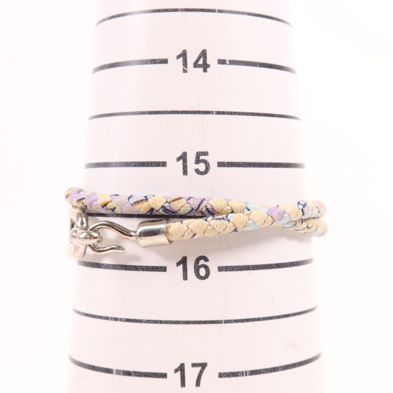 HERMES 金屬Roulis Double Tour絲綢手鏈