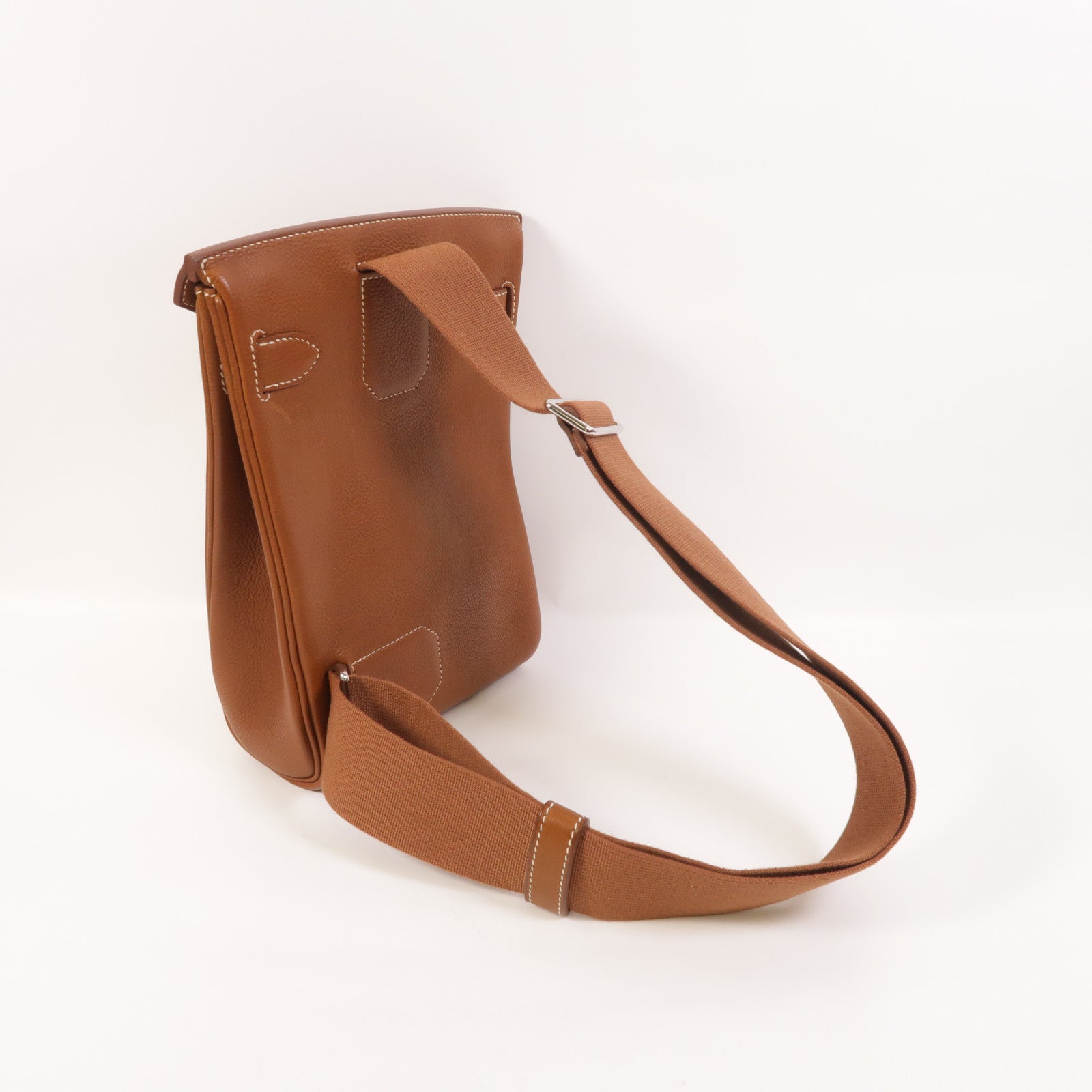 HERMES Barenia皮革Hac A Dos PM銀扣背包Fauve