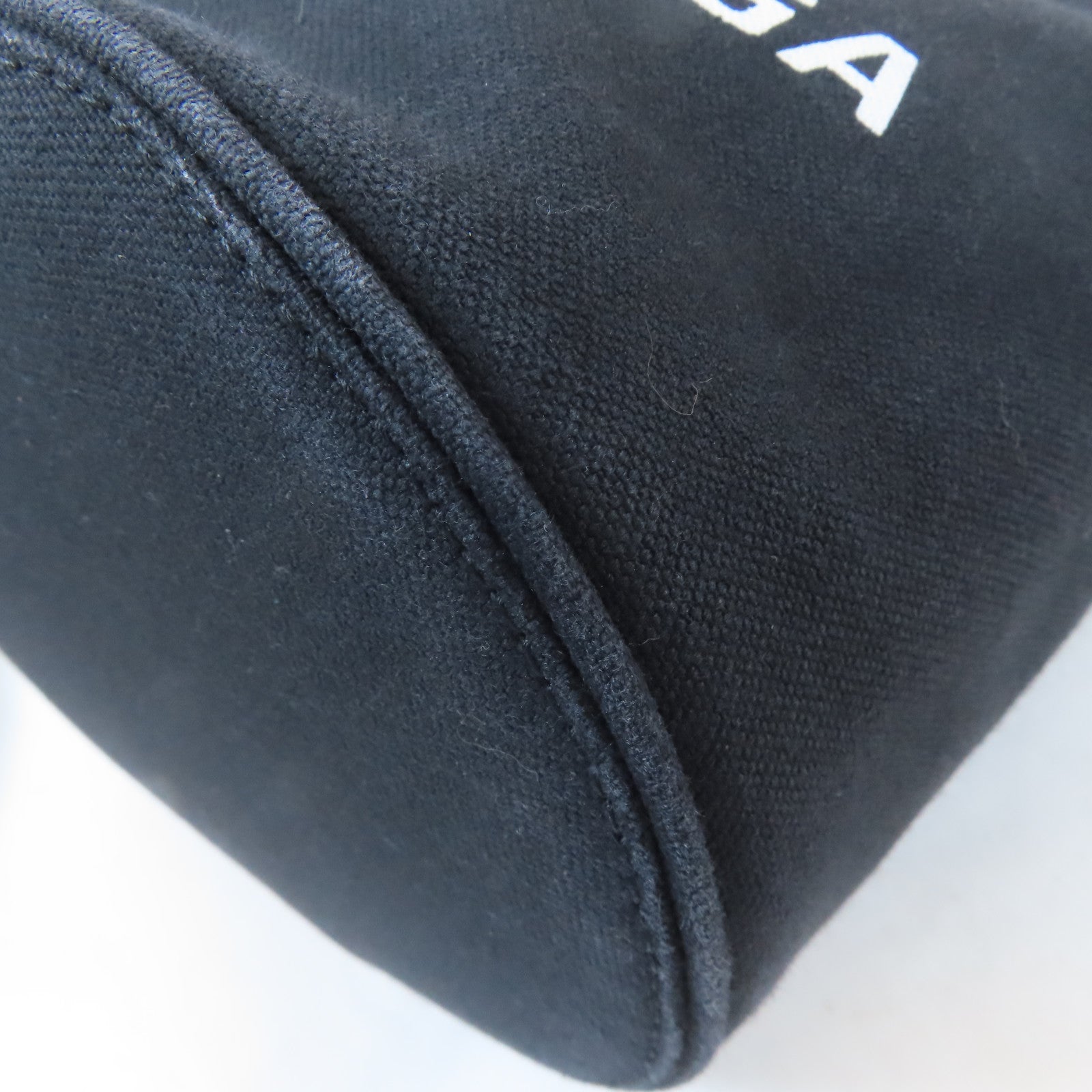 BALENCIAGA 帆布Wave Tote XS銀扣手挽肩背兩用袋黑色