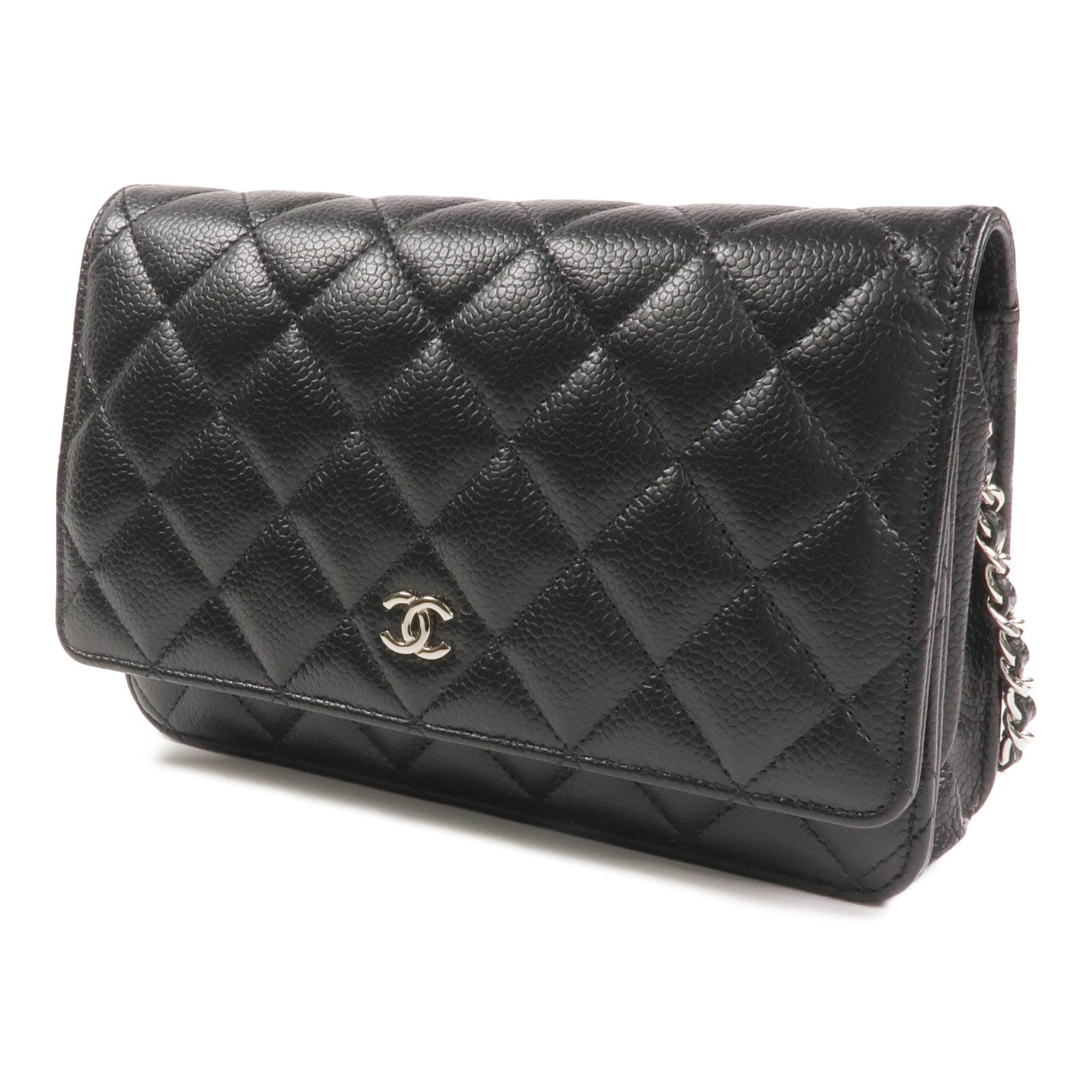 CHANEL 牛皮皮革WOC Wallet On Chain銀扣鏈帶肩背袋
