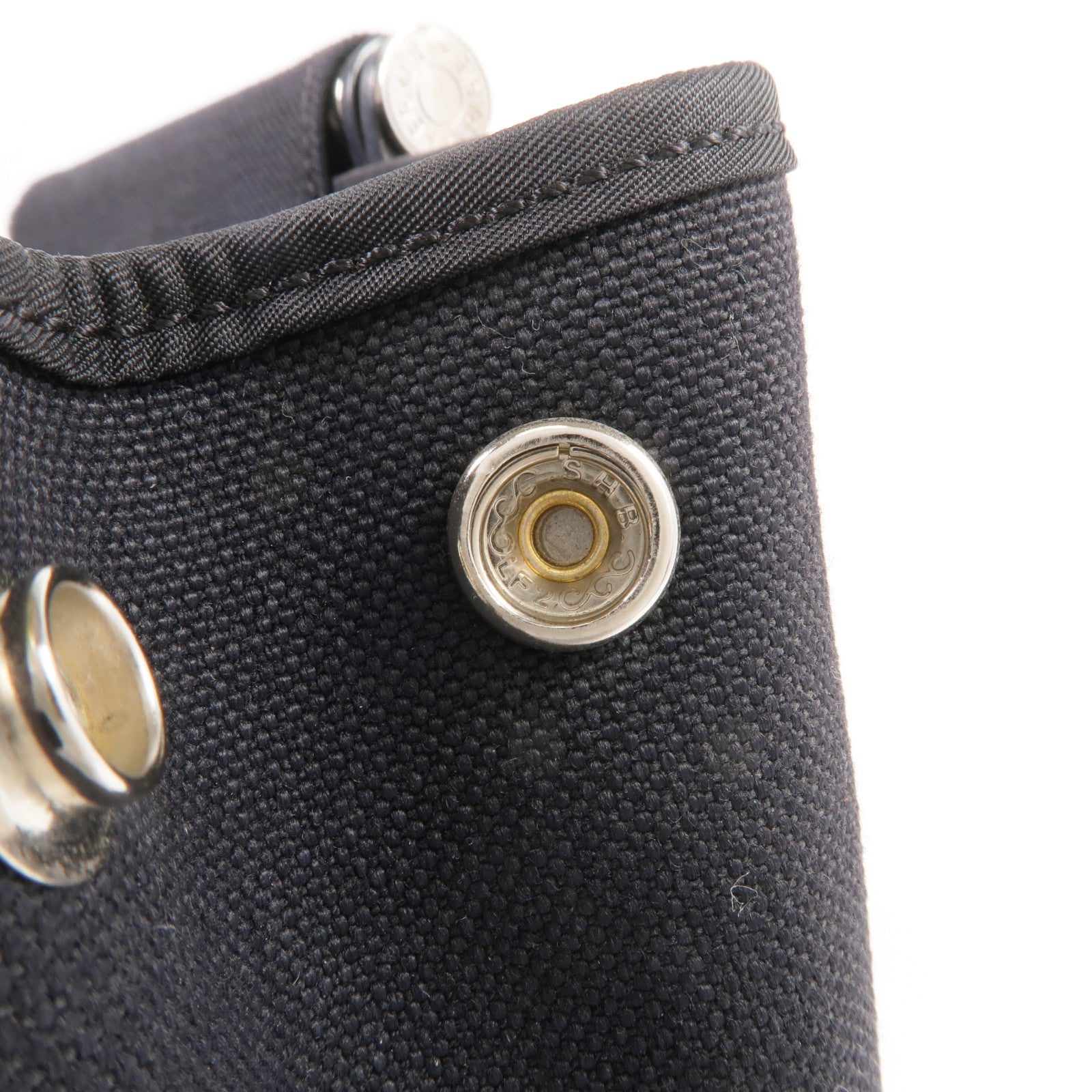 HERMES 帆布Cabag Pm銀扣手挽肩背兩用袋Noir