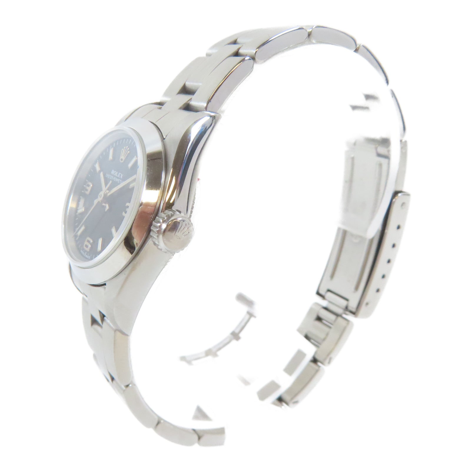 ROLEX Oyster Perpetual不鏽鋼手錶自動機芯黑色#17.5cm