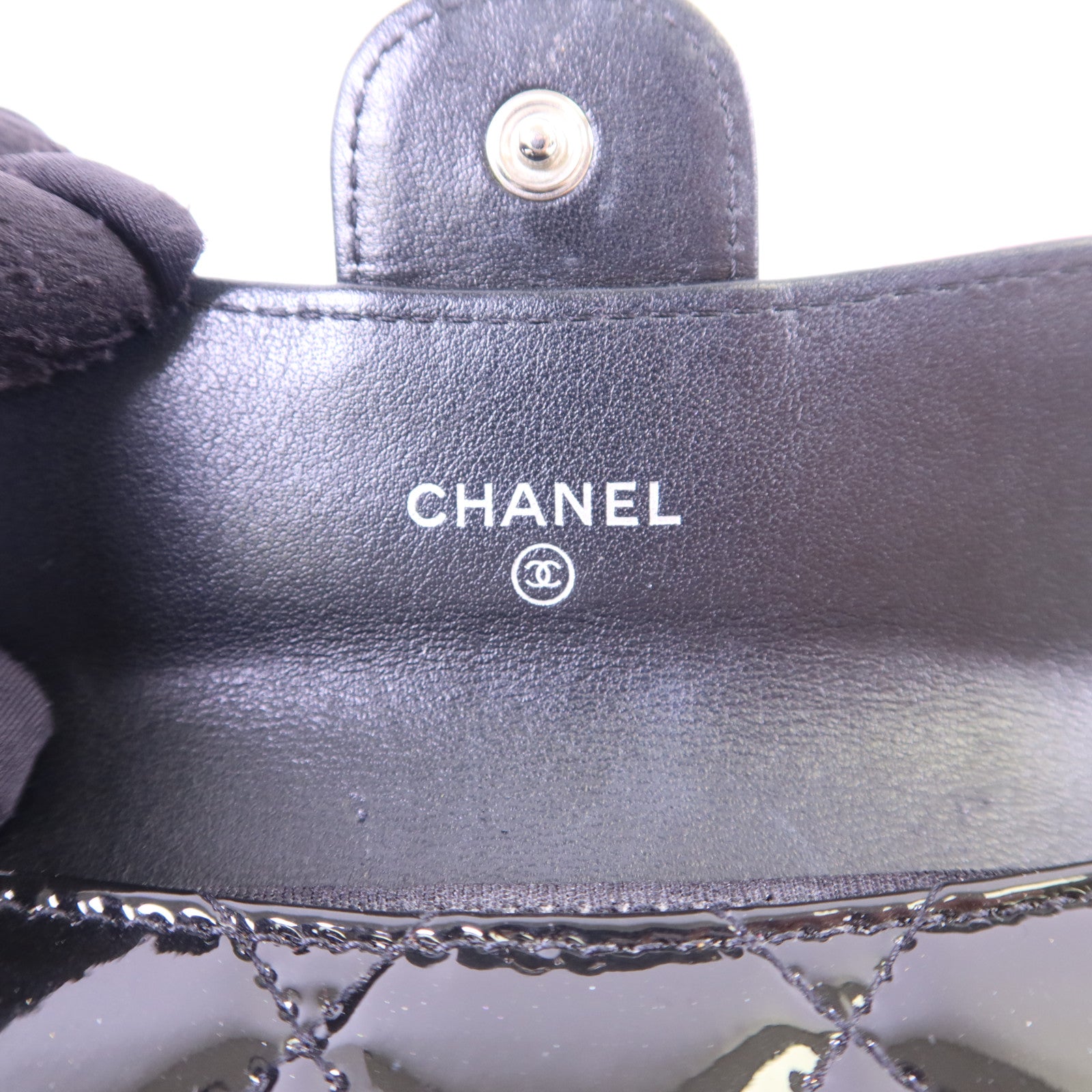 CHANEL 漆皮皮革Card Case銀扣卡片套