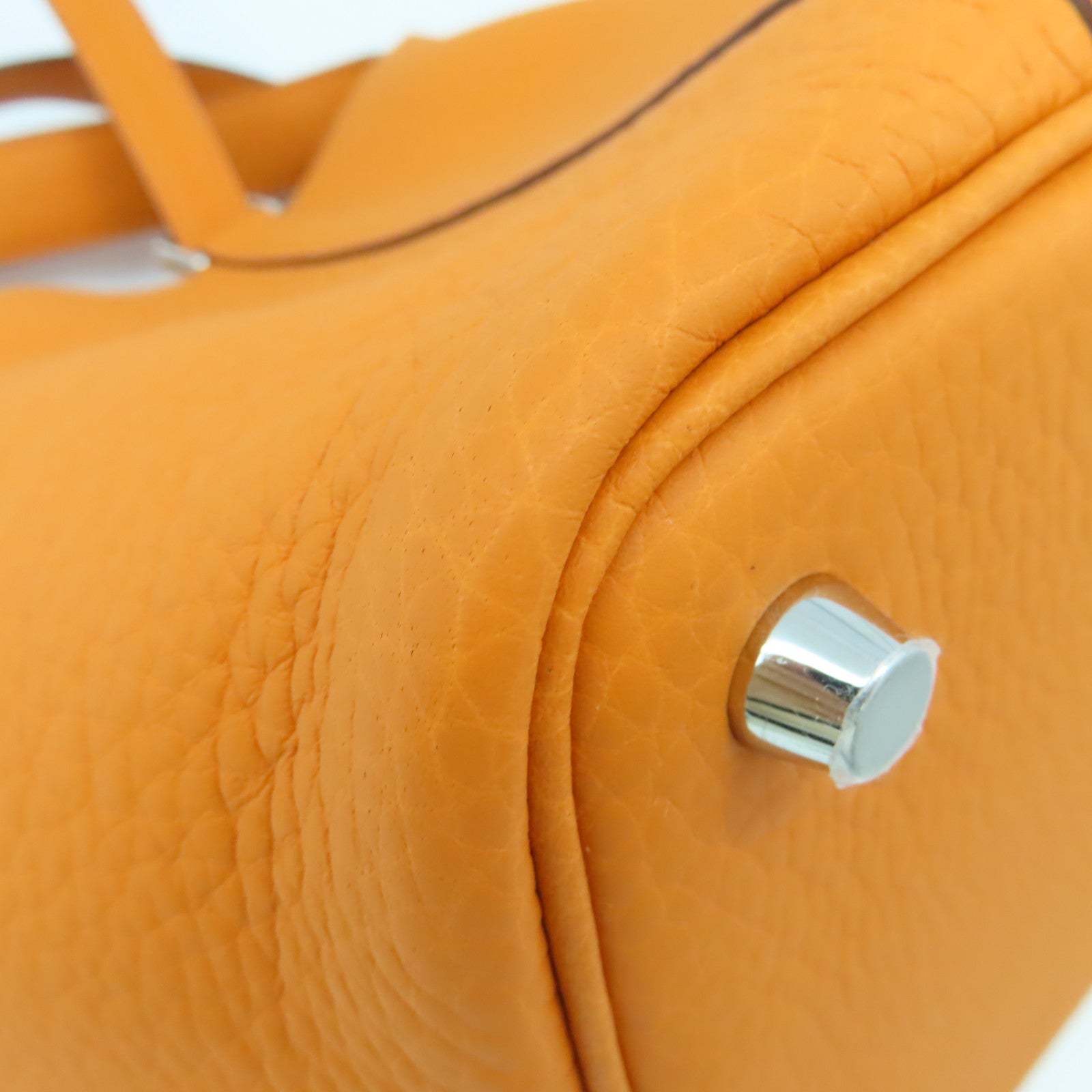 HERMES 【清倉大減價】Clemence皮革Picotin PM Tote Bag銀扣手挽袋橙色