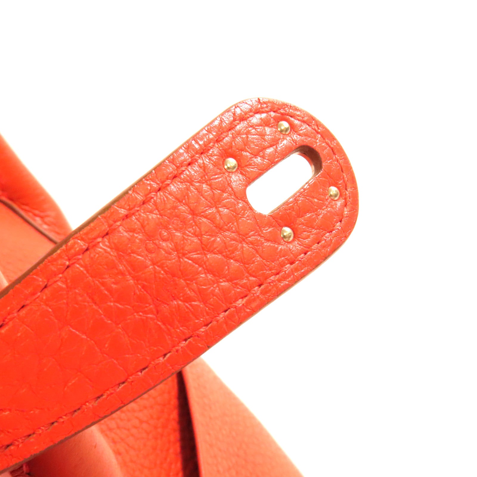 HERMES Clemence皮革Lindy 30 Shoulder Bag銀扣肩背袋Sanguine三文魚色/Rouge Pivoine牡丹紅色