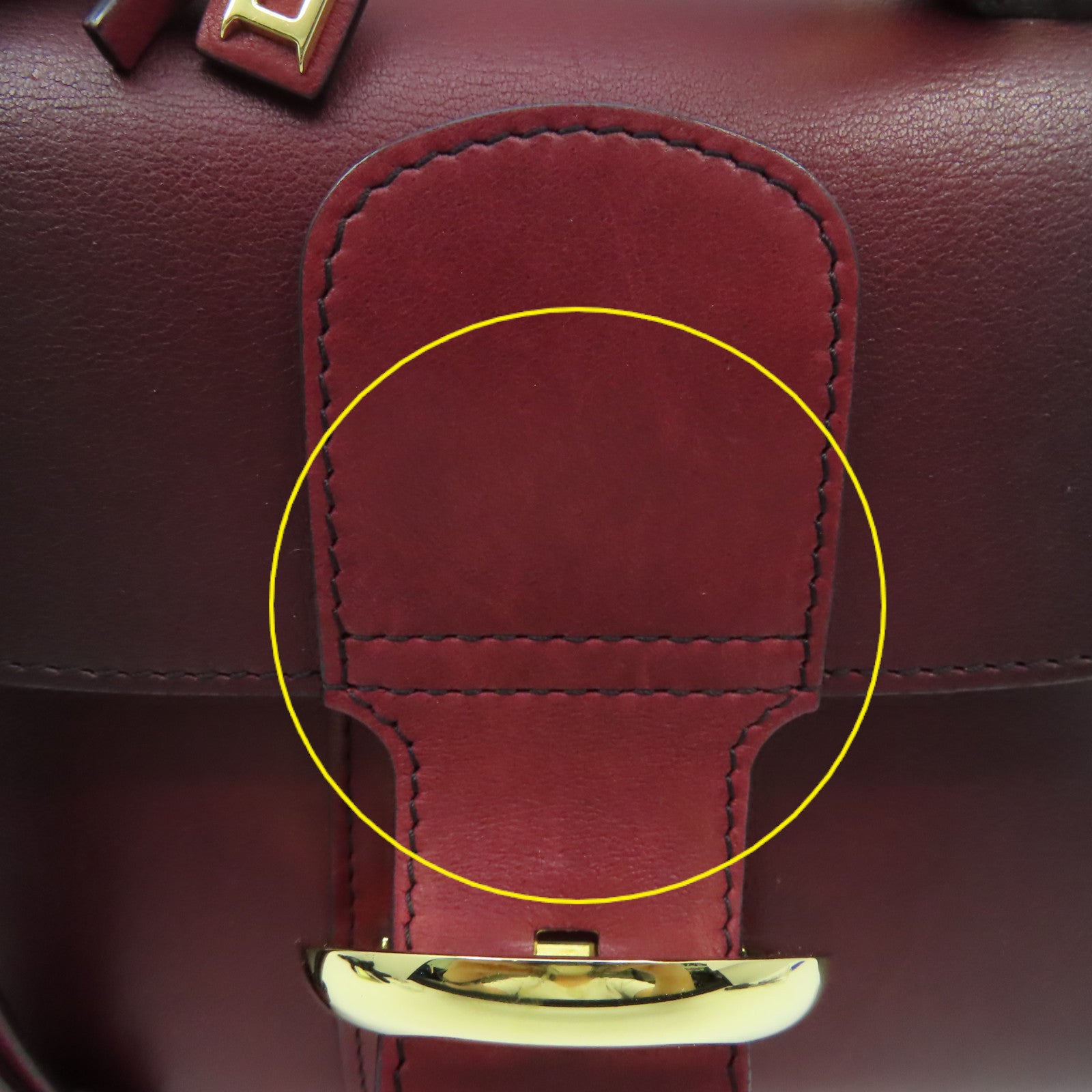 SELECTION 【激減優惠】牛皮皮革Delvaux Mini Brillant 2Way Shoulder Bag金扣手挽肩背兩用袋酒紅色