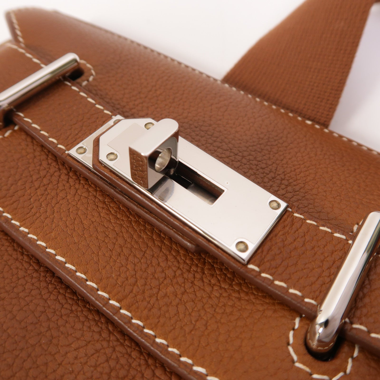 HERMES Barenia皮革Hac A Dos PM銀扣背包Fauve