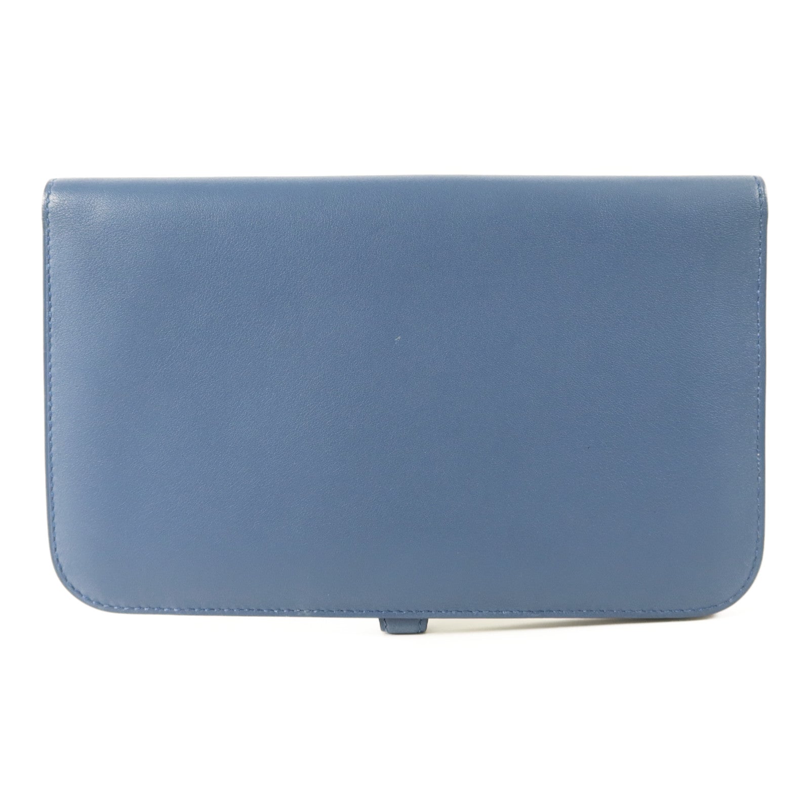 HERMES 【激減優惠】Swift皮革Dogon GM銀扣長錢包Blue Agate