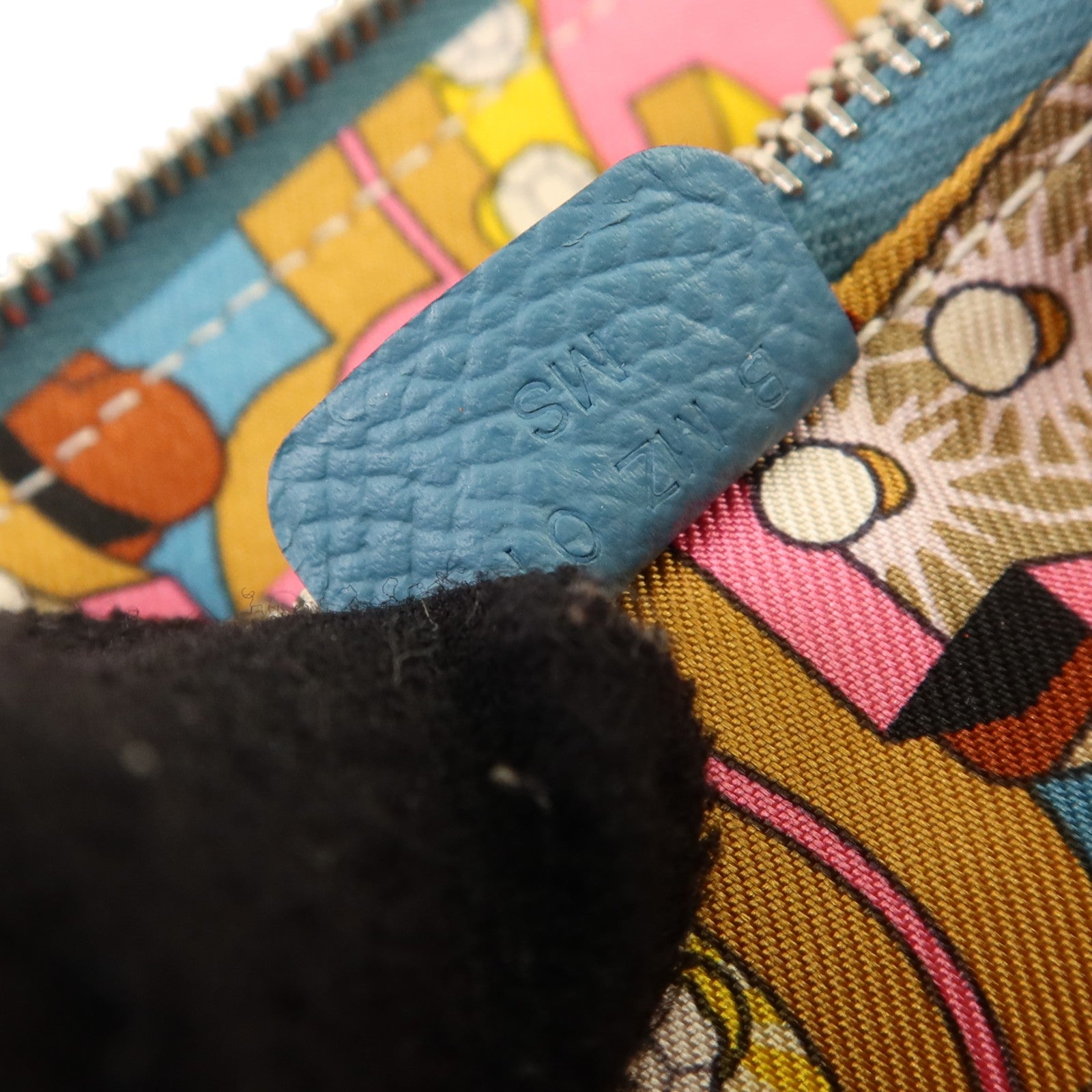 HERMES Epsom皮革Silk In Compact銀扣錢包Blue Jeans