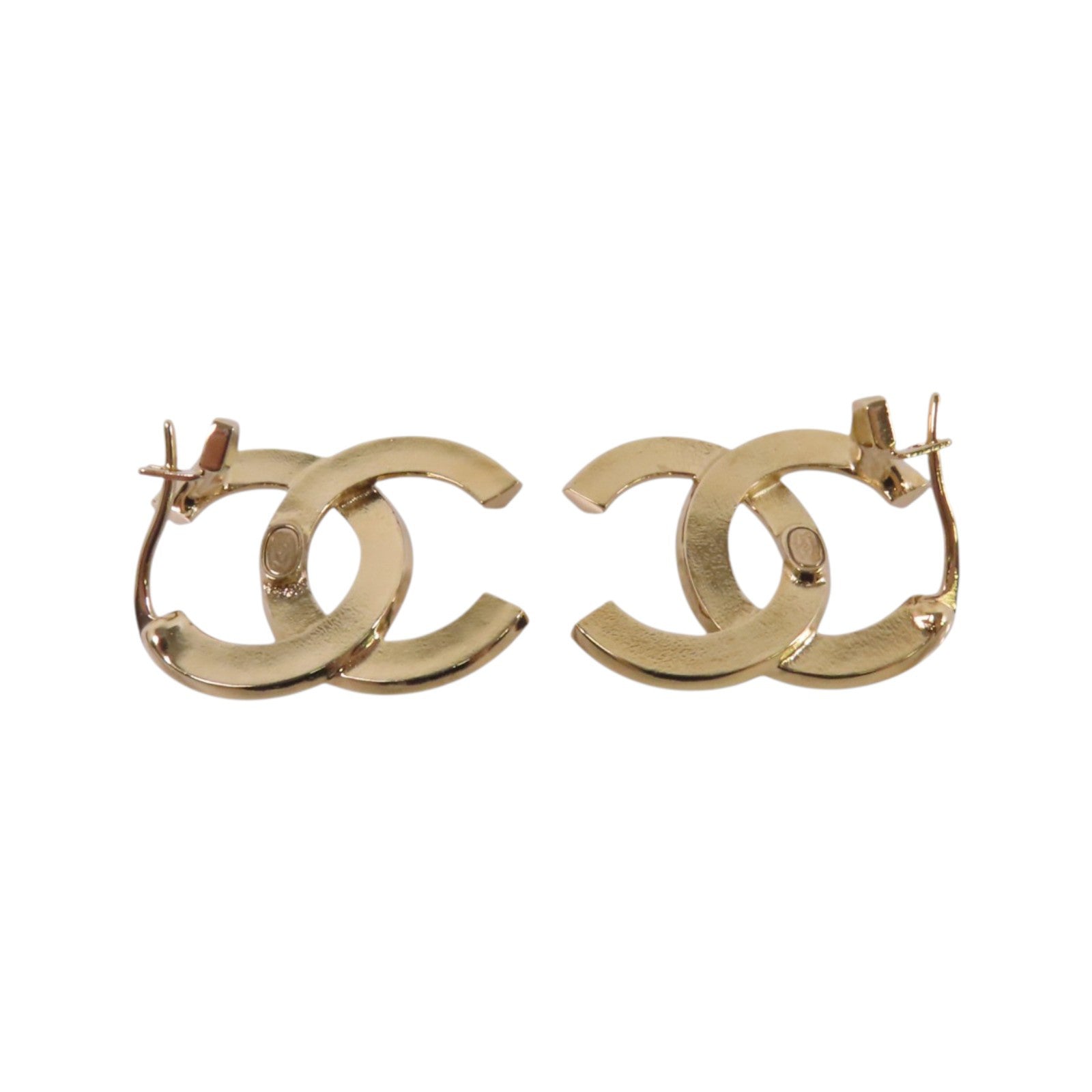 CHANEL 金屬/水鑽CC Earrings金扣耳環