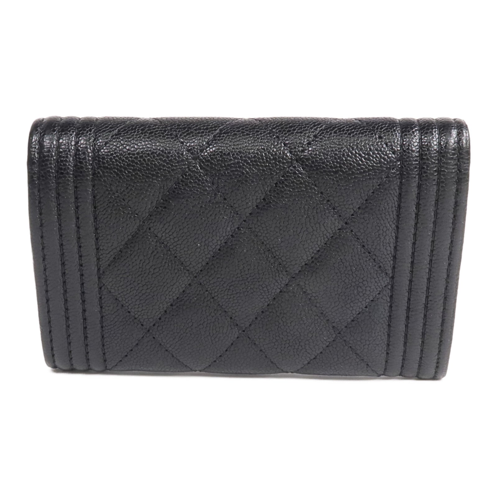 CHANEL 牛皮皮革Boy Card Case金扣卡片套