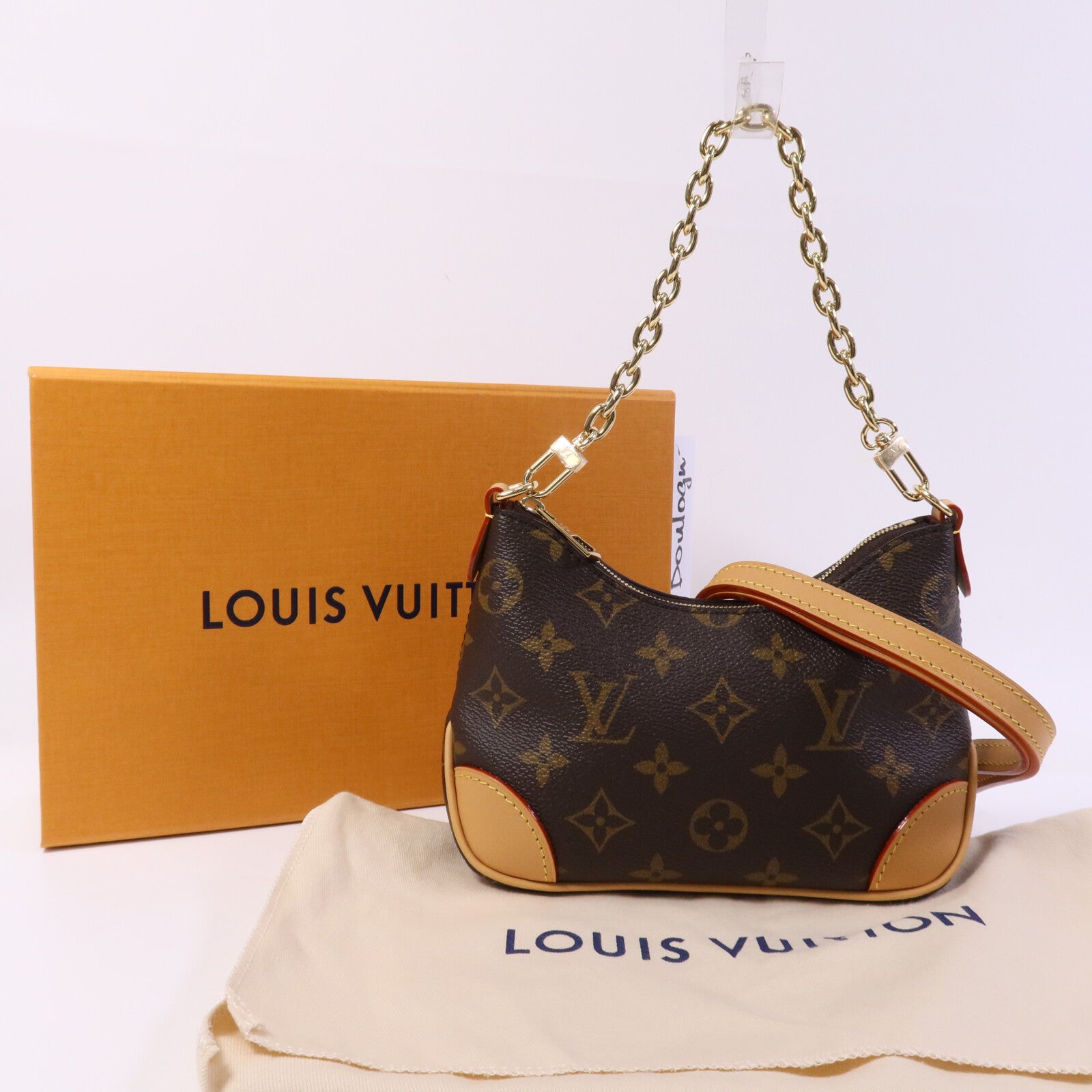 LOUIS VUITTON Monogram Nano Boulogne金扣鏈帶肩背袋