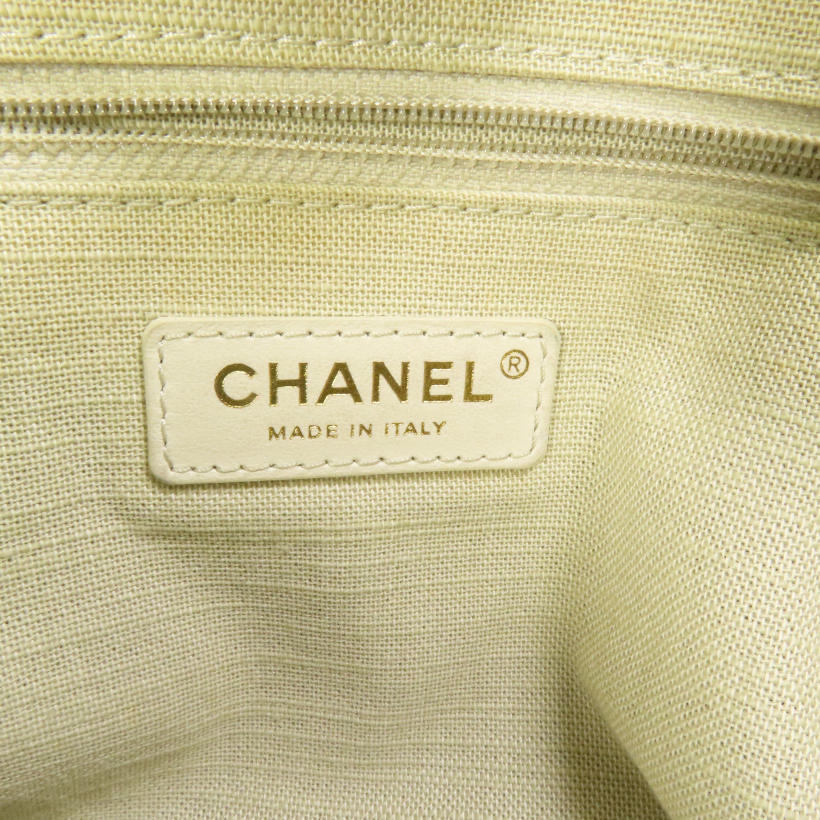 CHANEL 帆布Deauville Tote金扣手挽肩背兩用袋