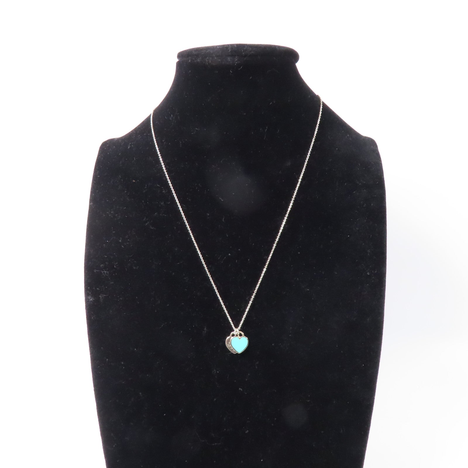 TIFFANY＆CO 925純銀Return To Tiffany Diamond Necklace鑽石項鍊藍色/銀色